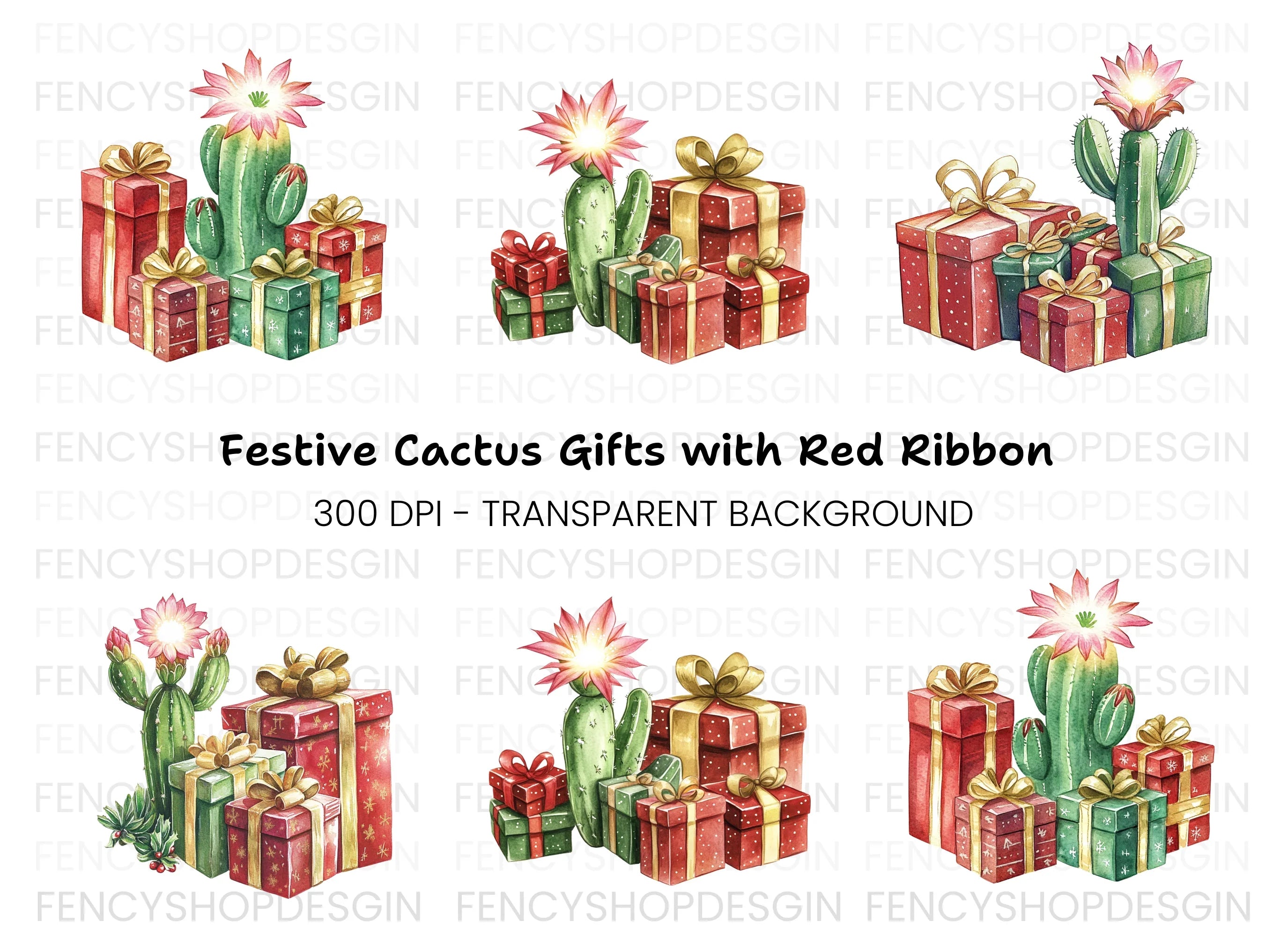 Desert Christmas Presents Clipart Bundle