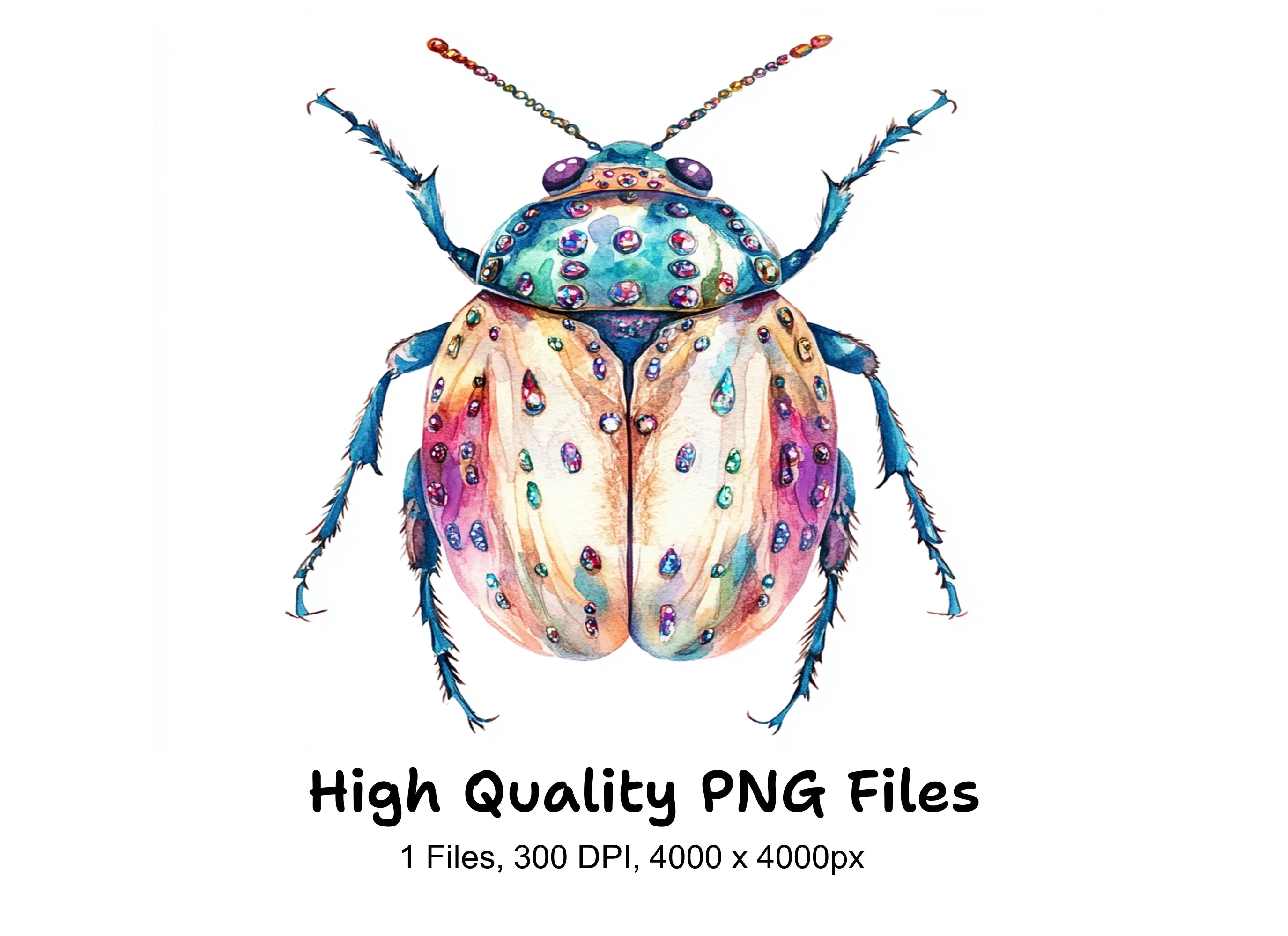 Whimsical Jewel Beetle Clipart Bundle