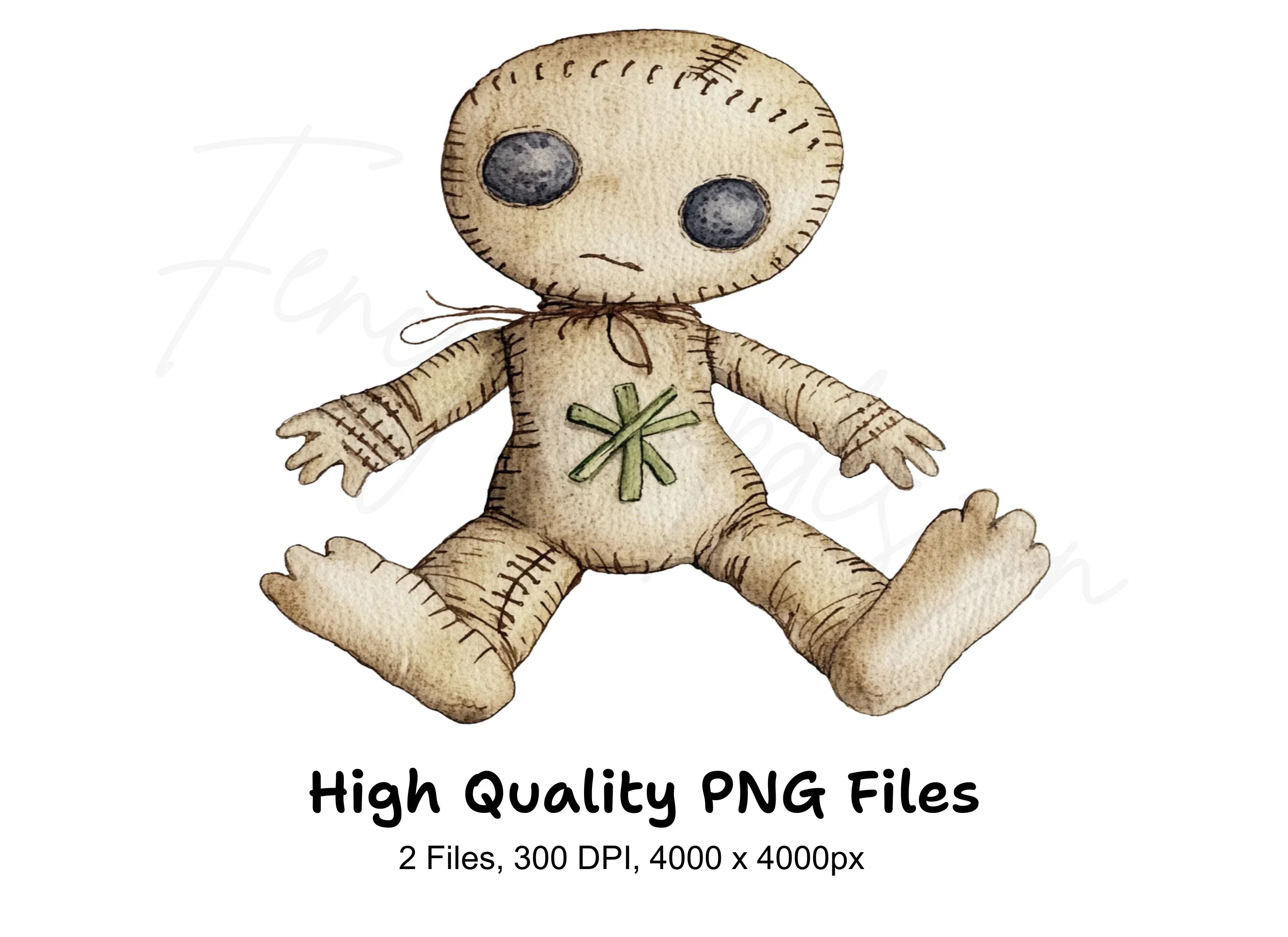 Spooky Stitched Dolls Clipart Bundle