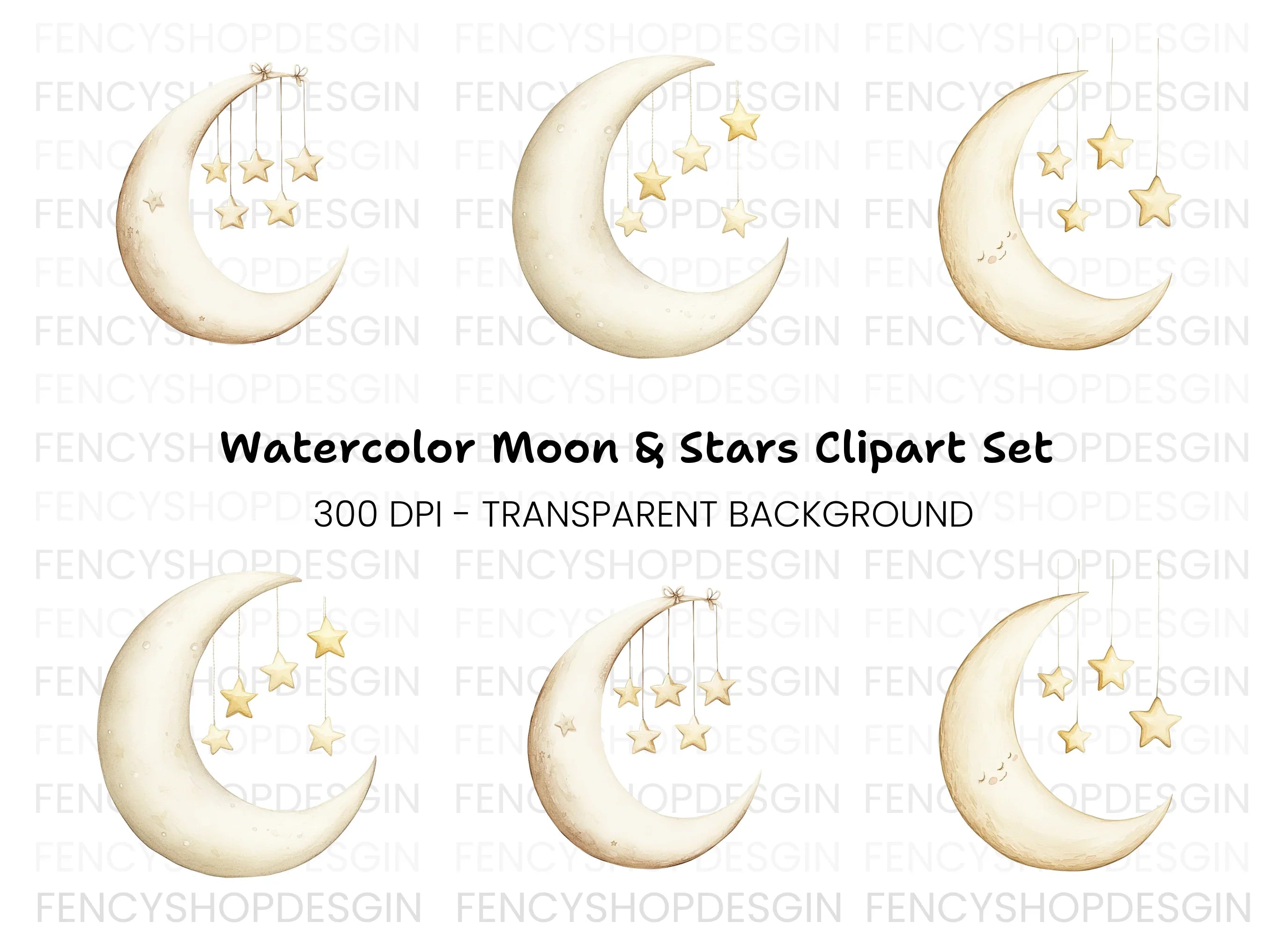 Moon and Stars Clipart Bundle