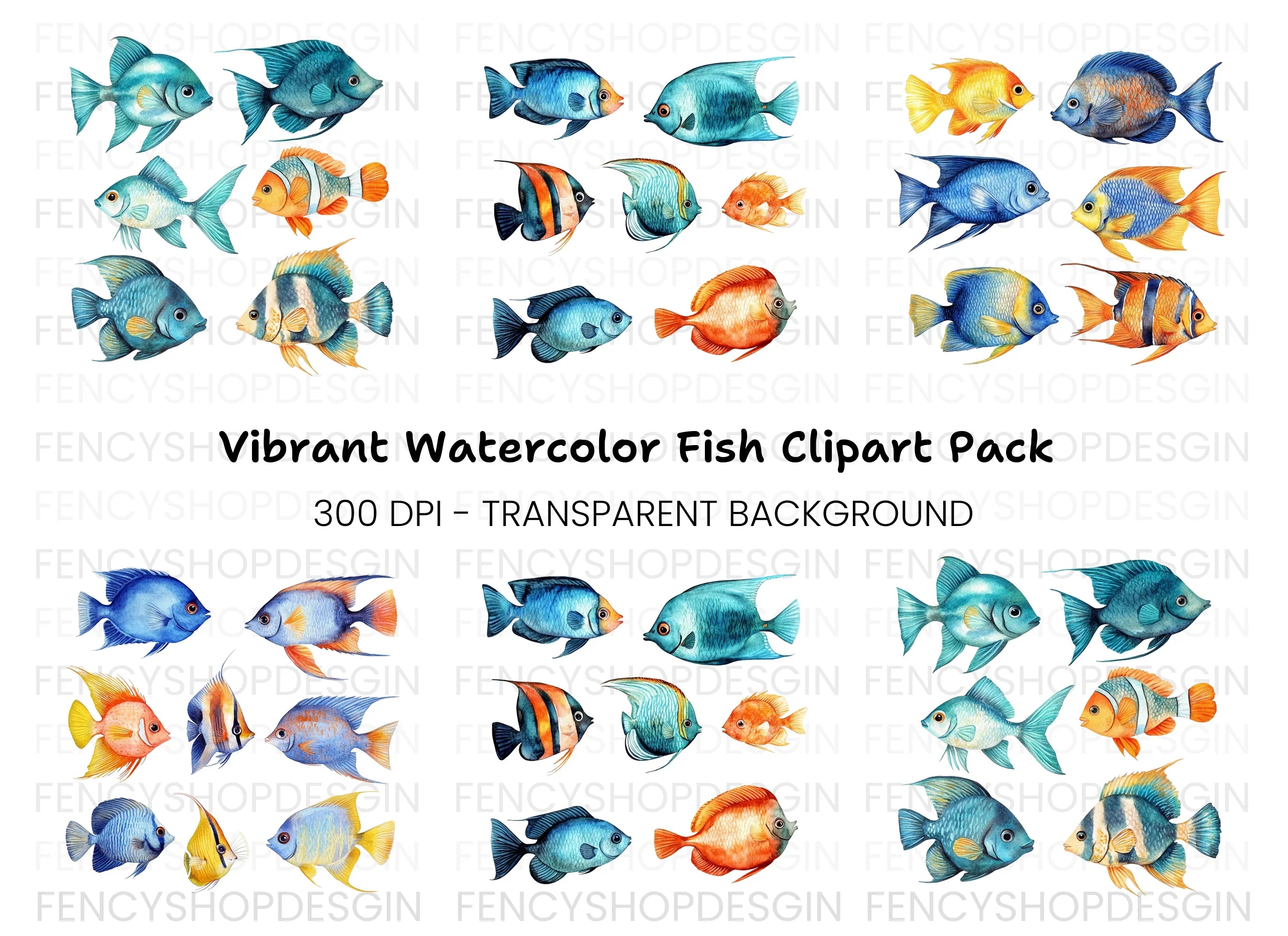 Vibrant Tropical Fish Clipart Bundle