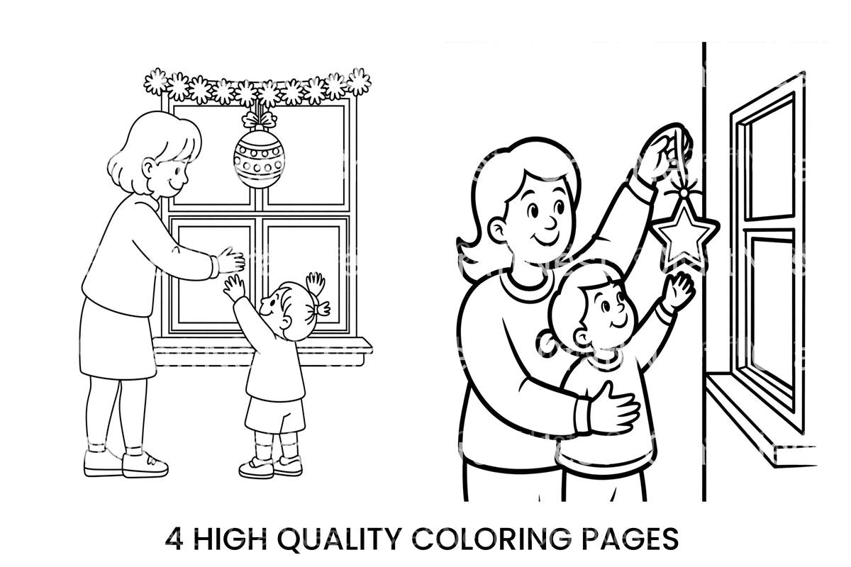 Mother and Child Decorating Window Coloring Books