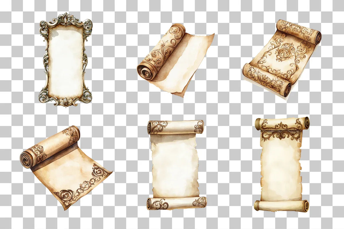 Ornate Vintage Paper Scroll Clipart Bundle - CraftNest - Digital Crafting and Art