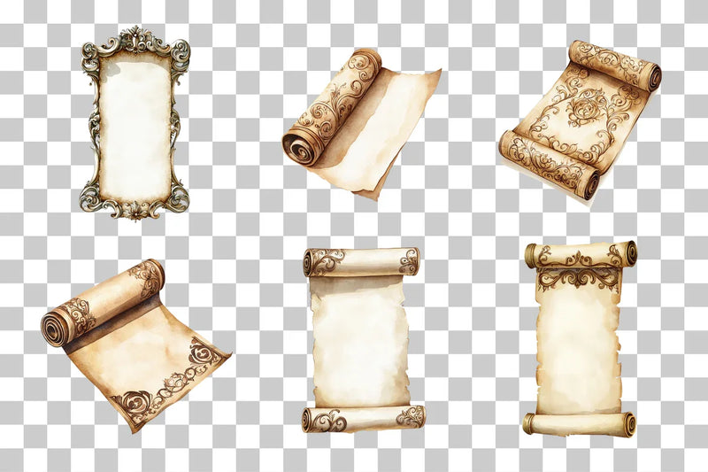 Ornate Vintage Paper Scroll Clipart Bundle - CraftNest - Digital Crafting and Art