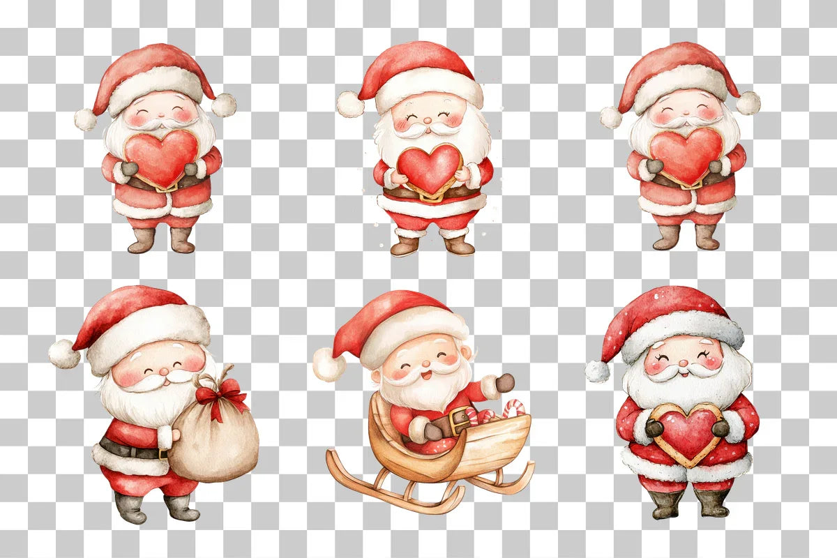 Cute Santa Christmas Clipart Bundle - CraftNest - Digital Crafting and Art