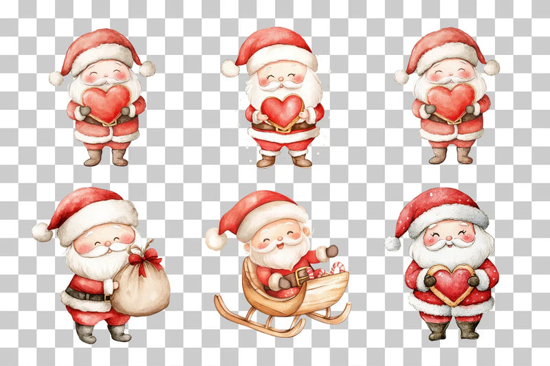 Cute Santa Christmas Clipart Bundle - CraftNest - Digital Crafting and Art