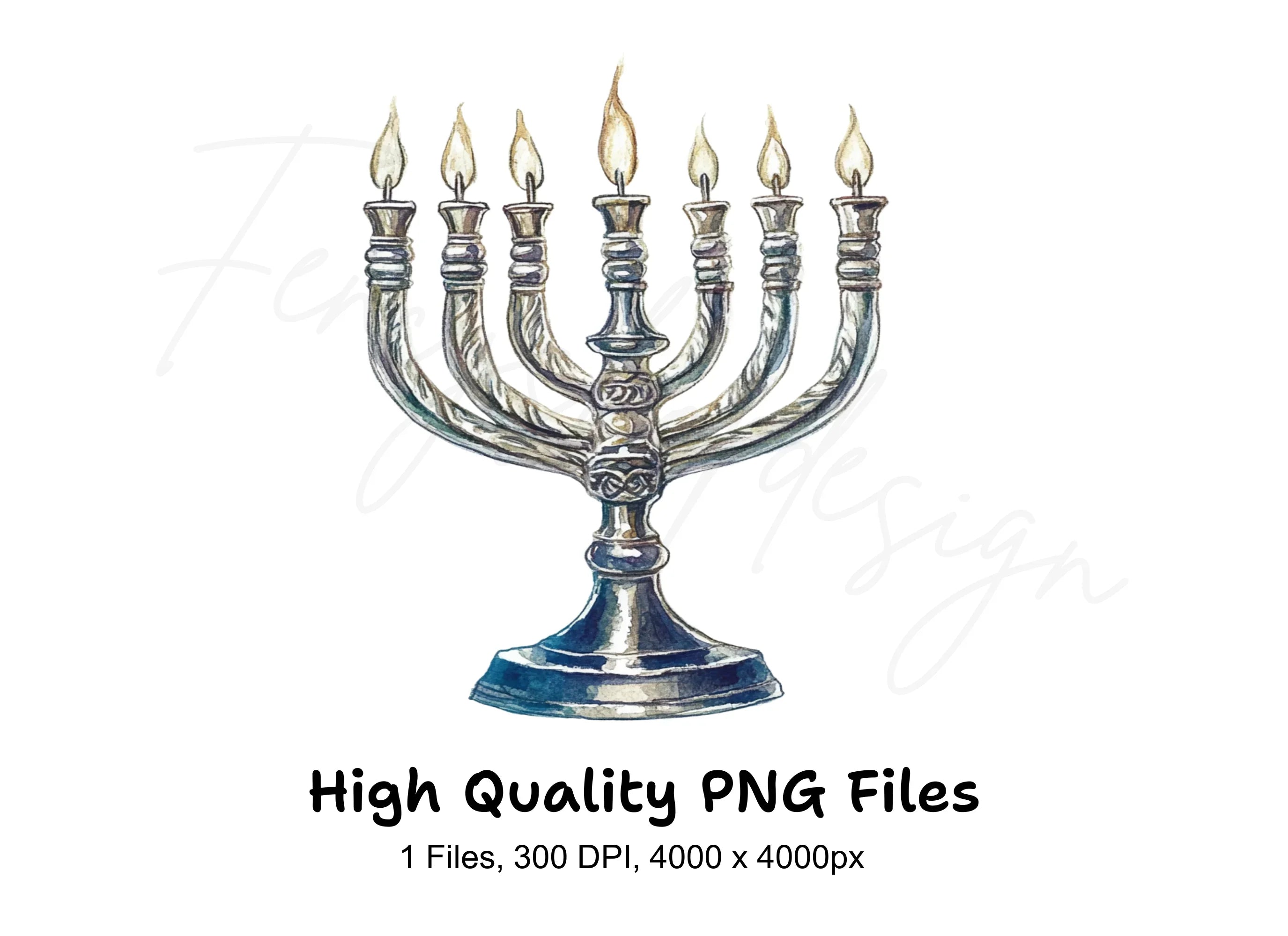 Menorah for Hanukkah Clipart Bundle