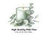Green Candle Eucalyptus Clipart Bundle