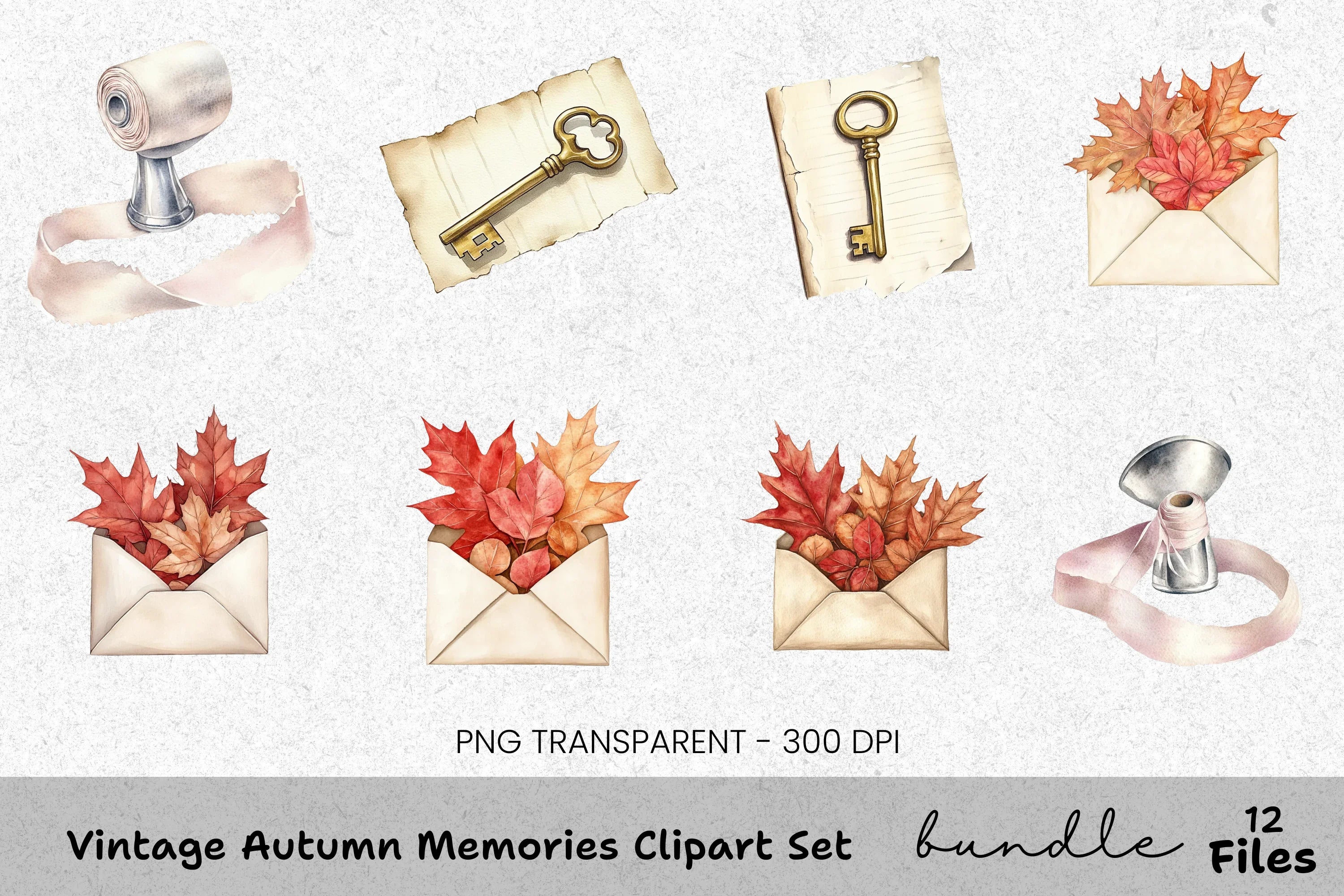 Vintage Autumn Memories Clipart Bundle