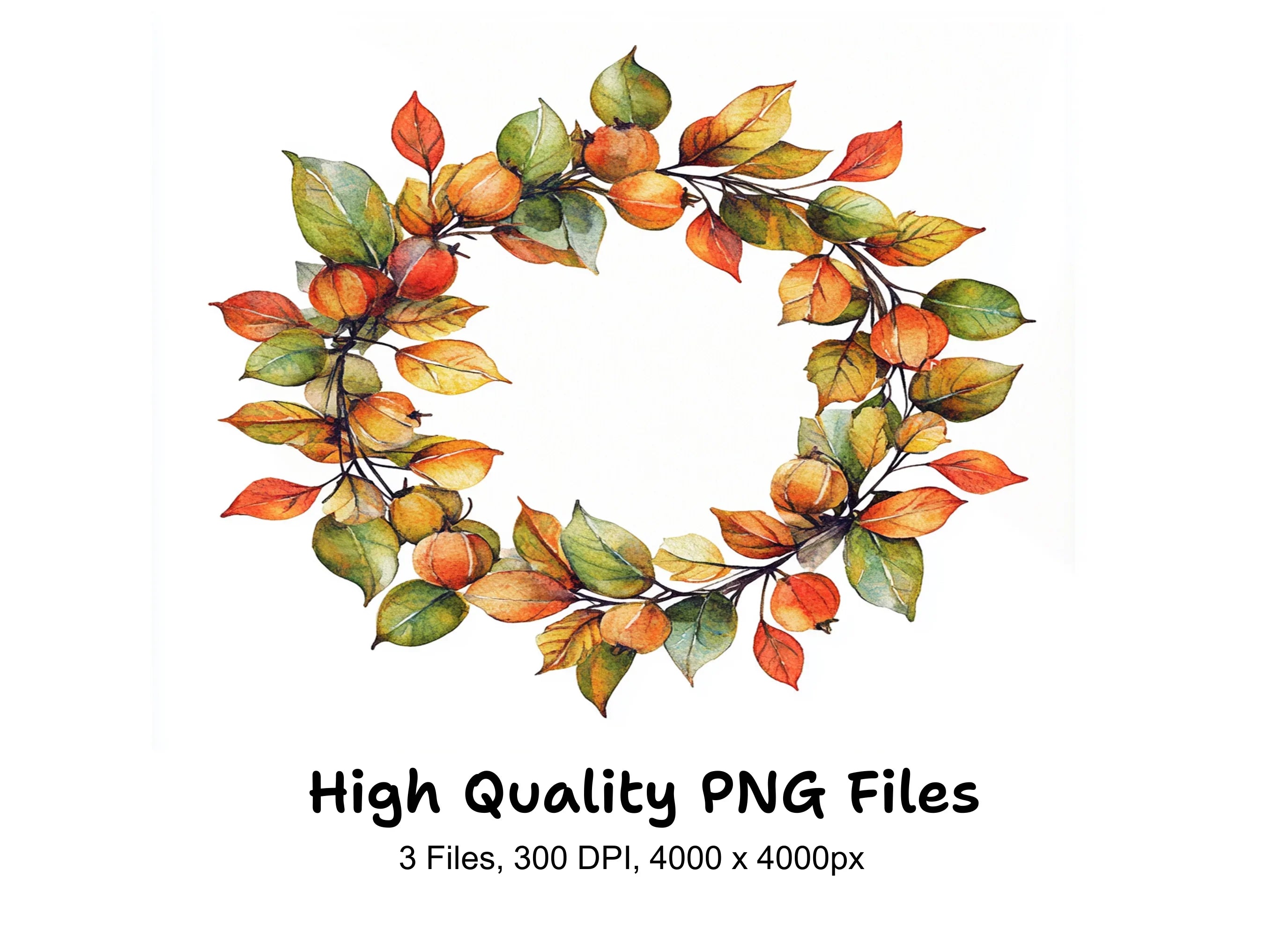 Autumn Wreath Clipart Bundle