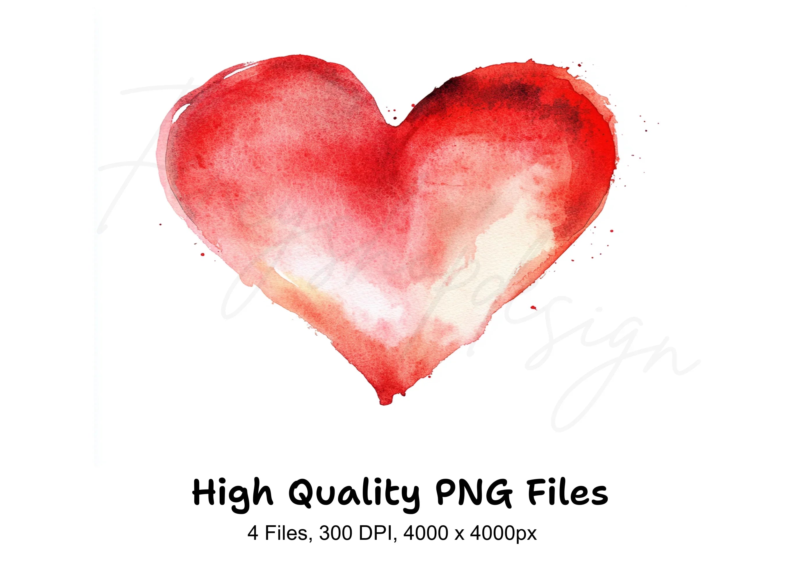 Red Hearts Clipart Bundle