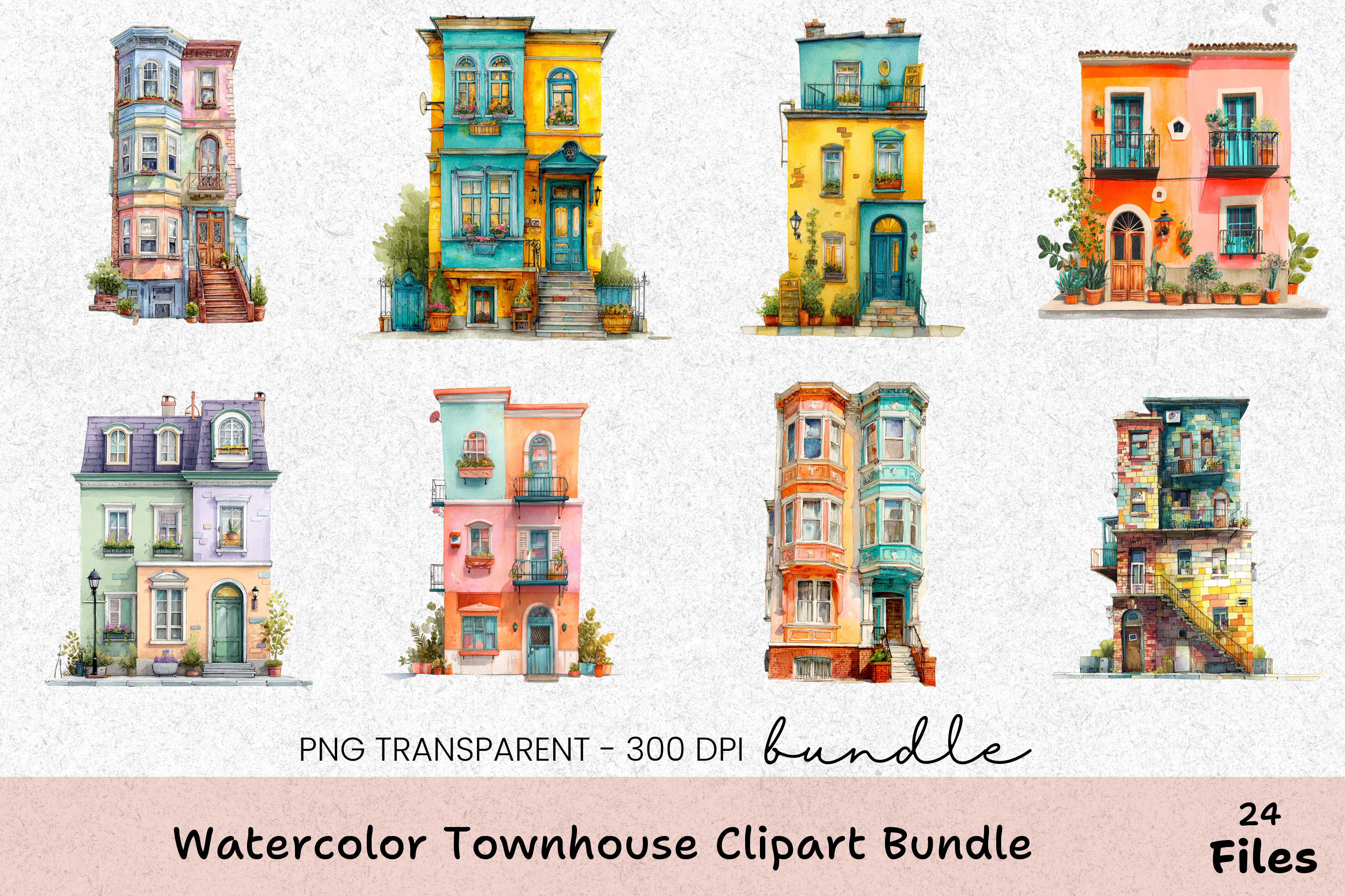Townhouse Clipart Bundle - Etb 408