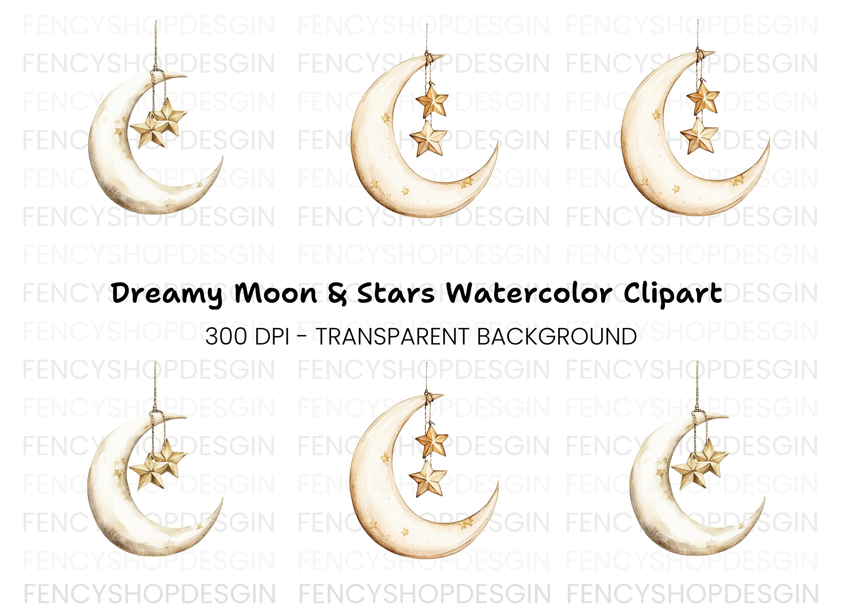 Moon and Stars Clipart Bundle
