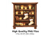 Christmas Bookcase Clipart Bundle