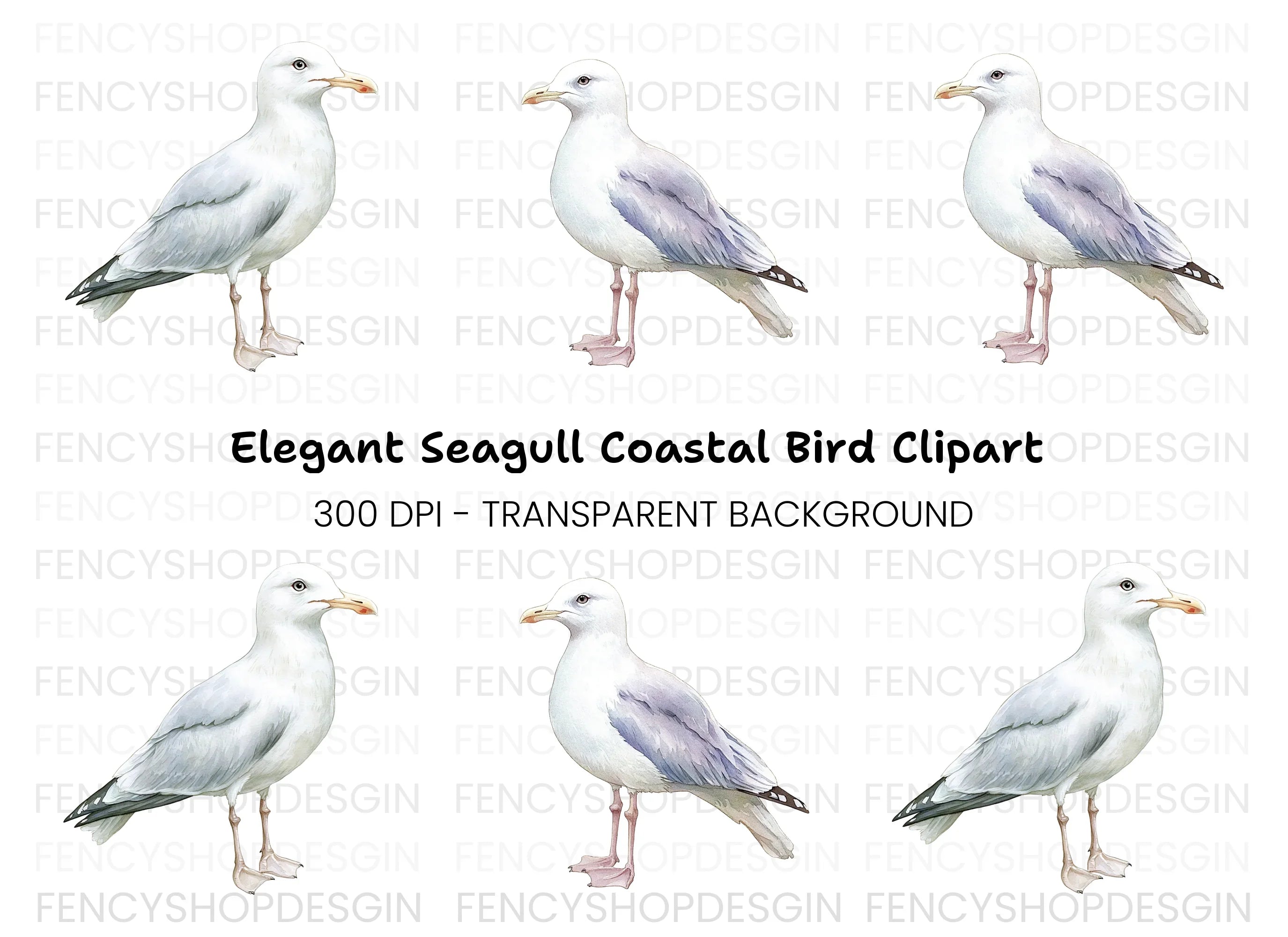 Graceful Seagull Clipart Bundle