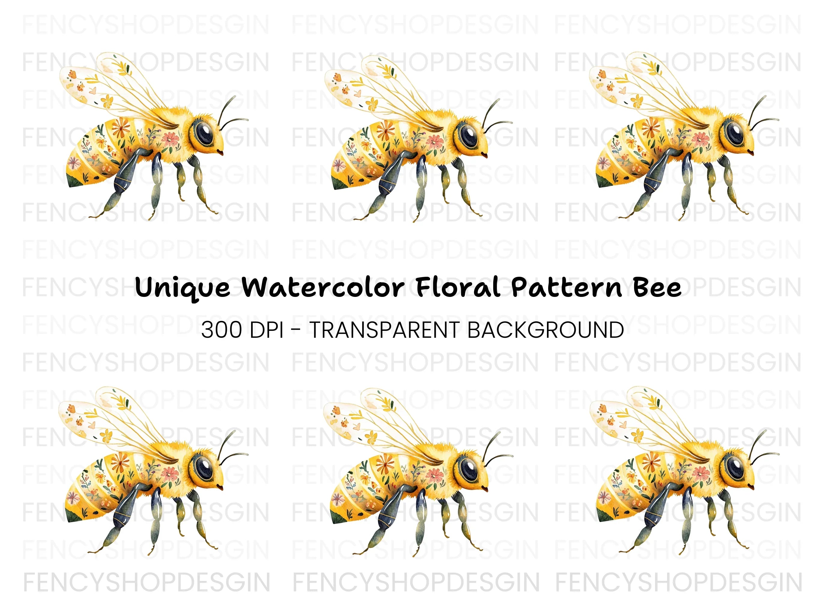 Floral Bee Clipart Bundle