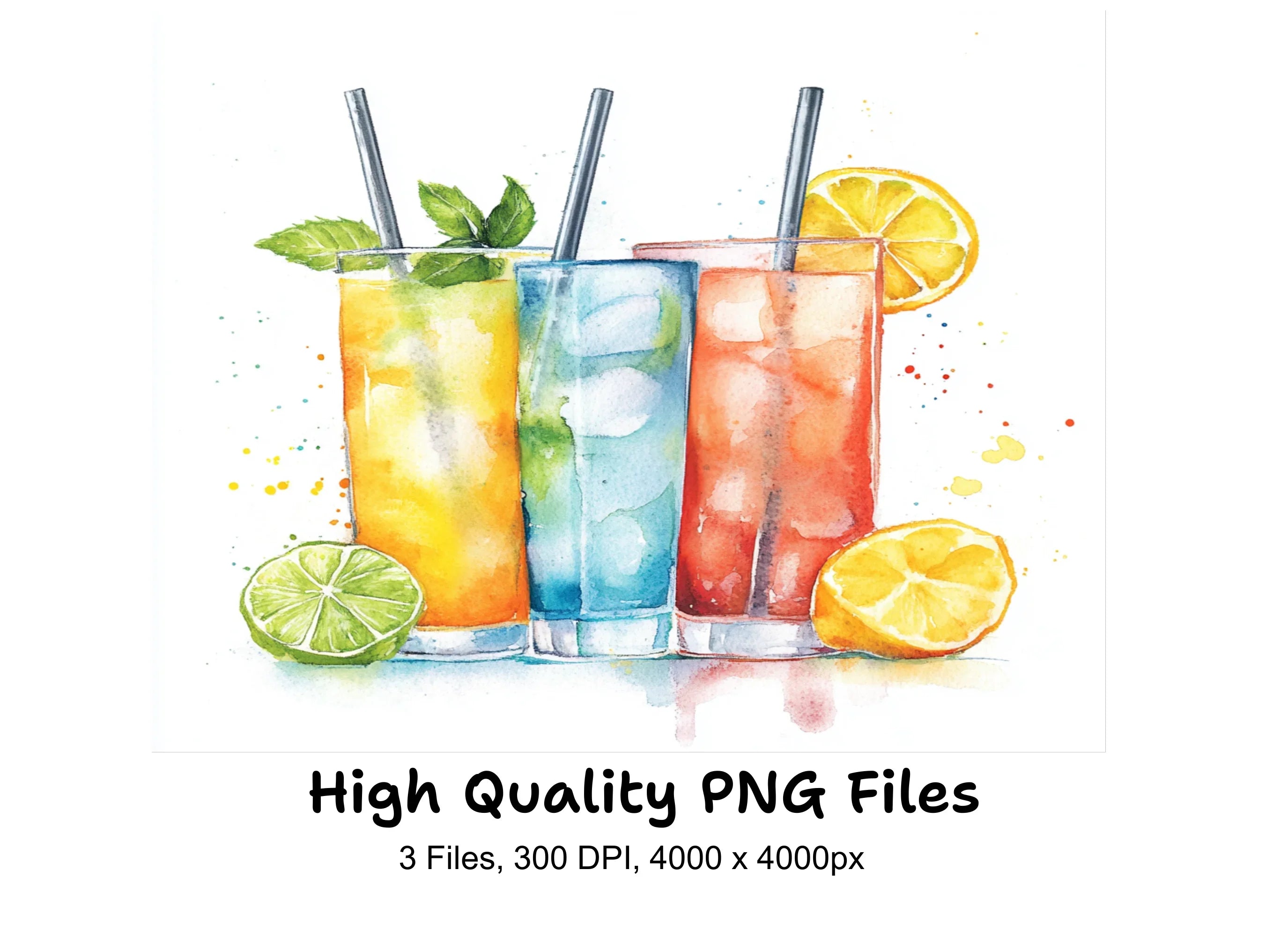 Colorful Iced Drink Clipart Bundle