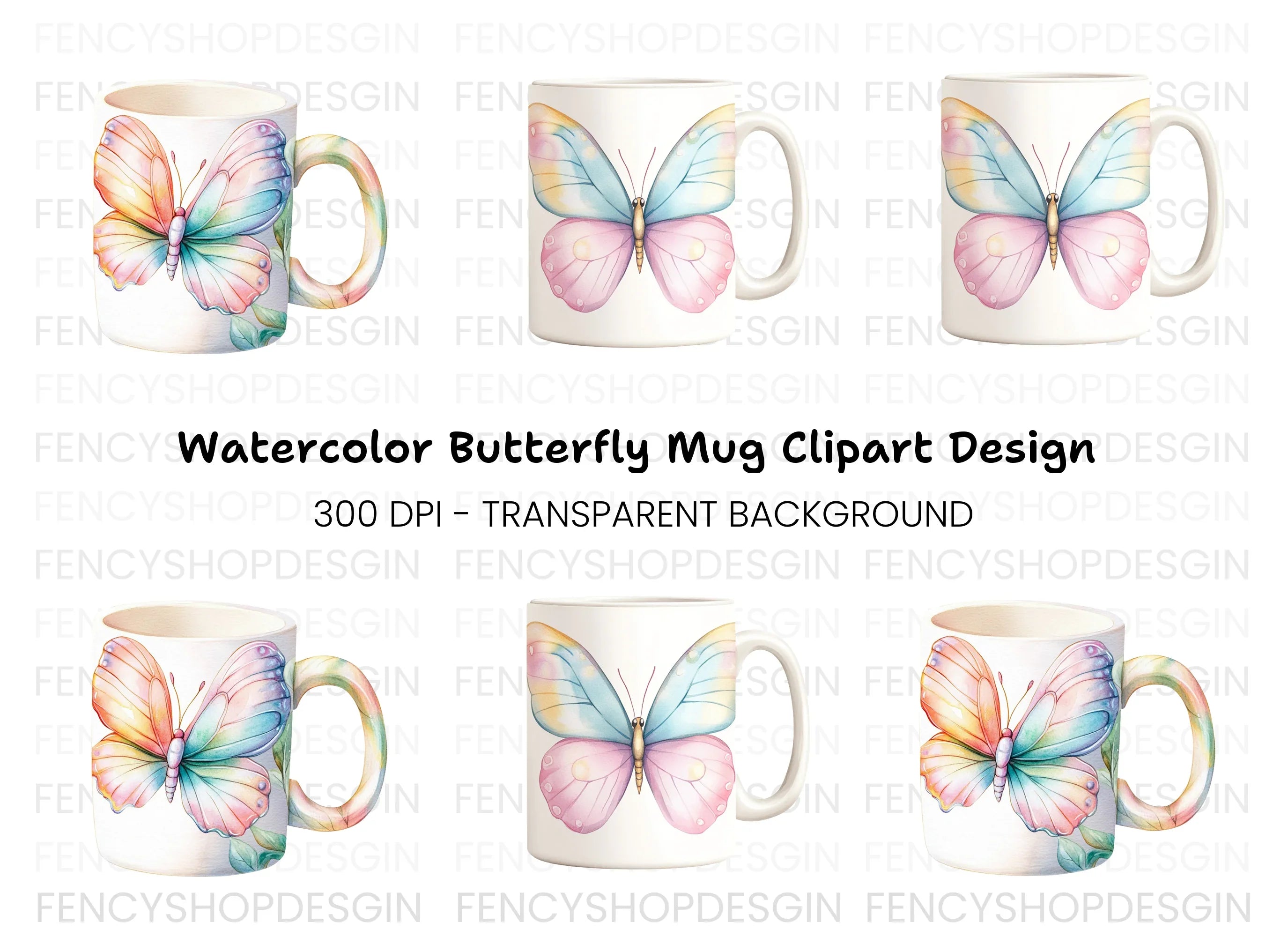 Colorful Butterfly Clipart Bundle