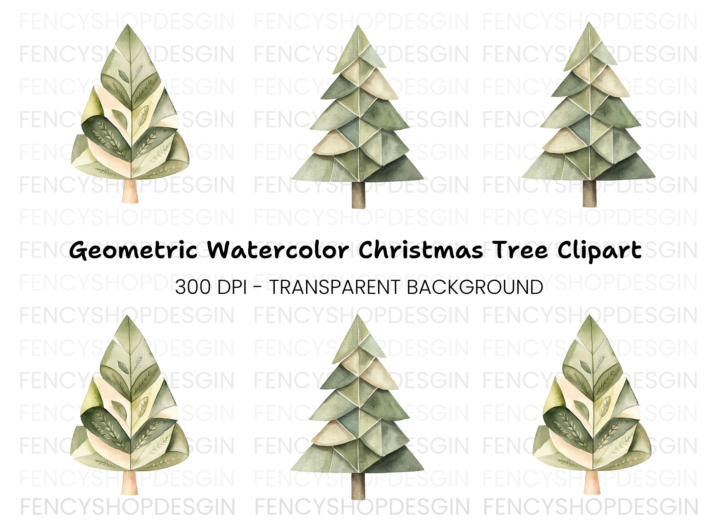 Abstract Tree Clipart Bundle