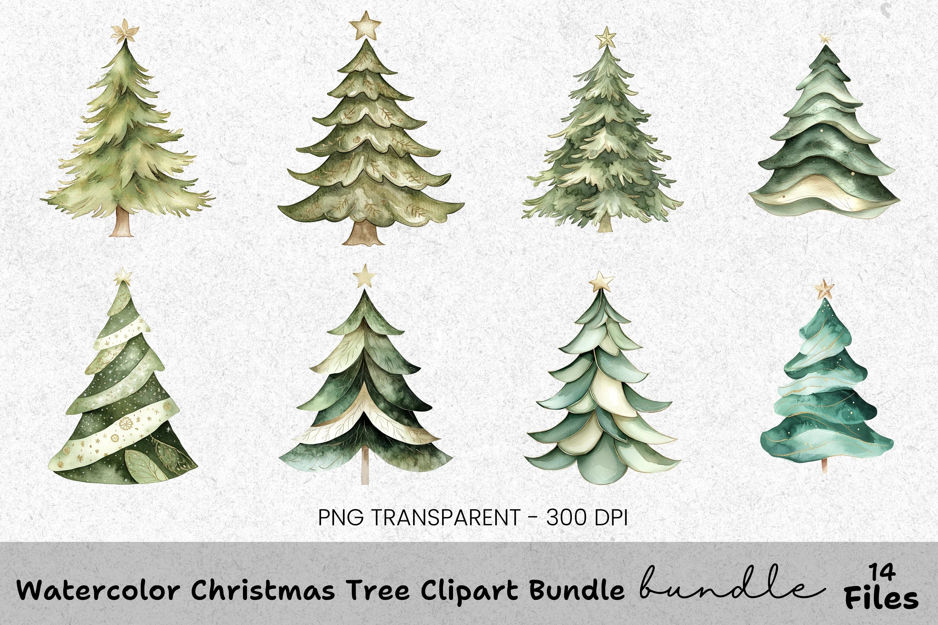 Christmas Tree Clipart Bundle