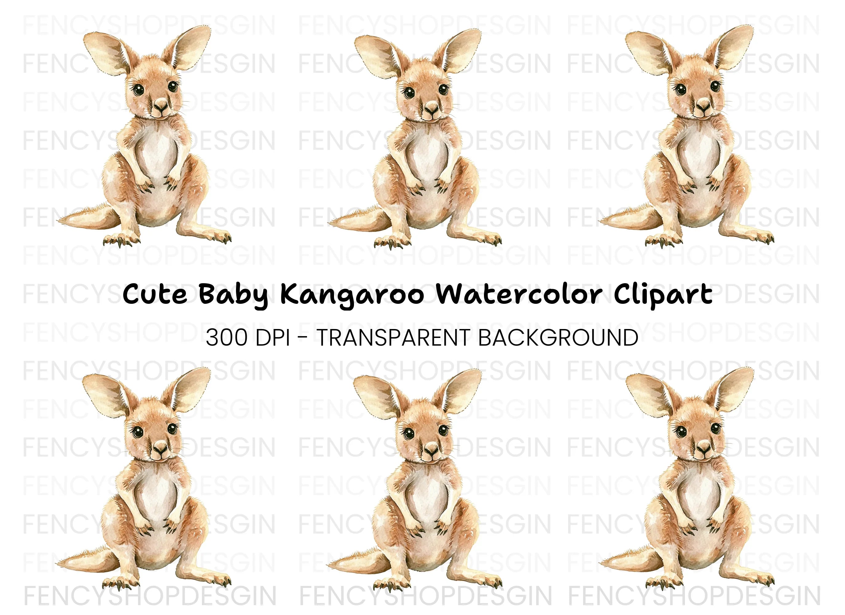 Adorable Baby Kangaroo Clipart Bundle