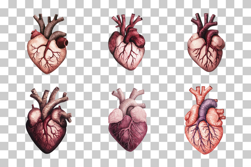 Anatomical Human Heart Illustration Clipart Bundle - CraftNest - Digital Crafting and Art