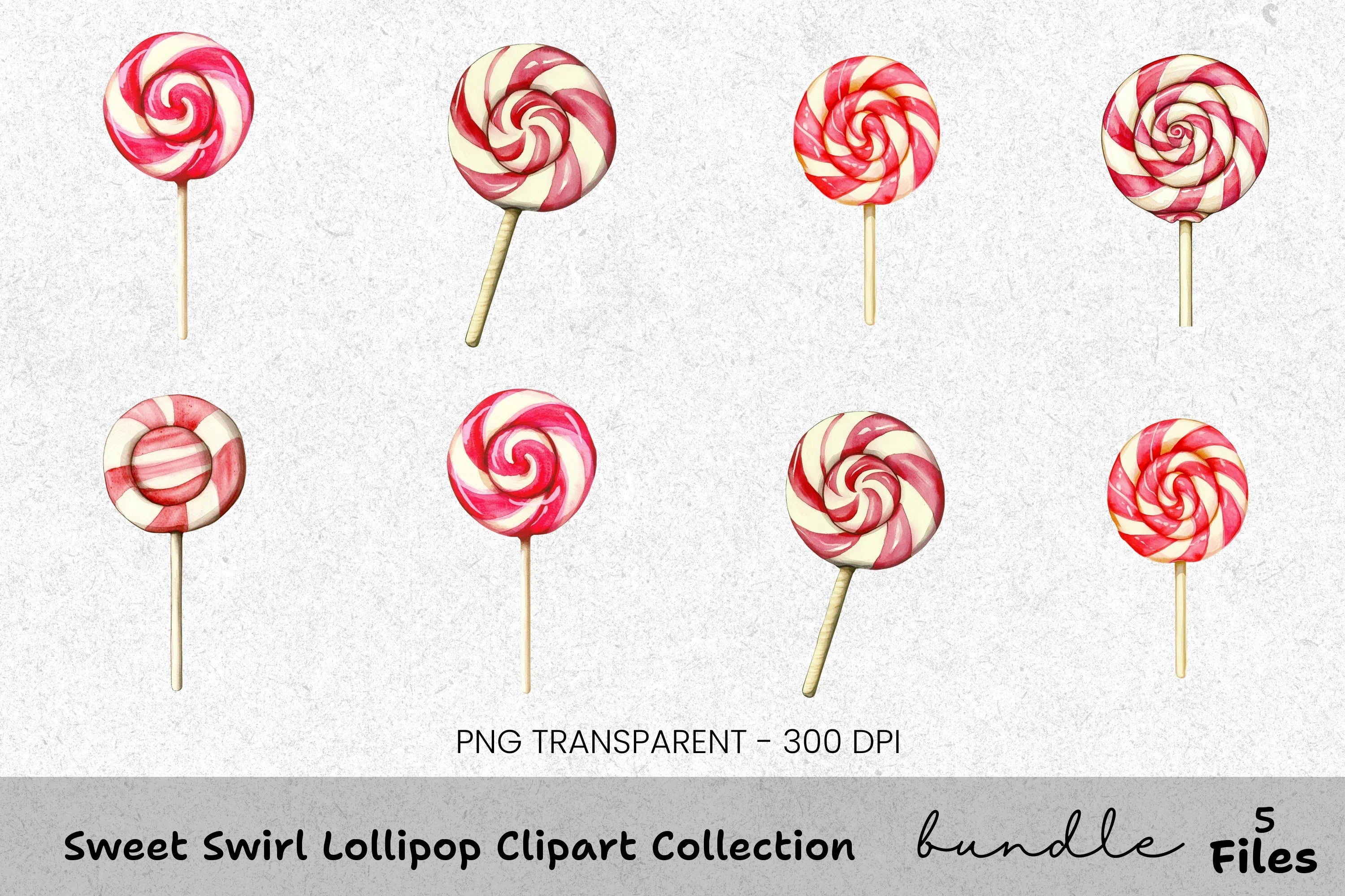 Sweet Swirl Lollipop Clipart Bundle