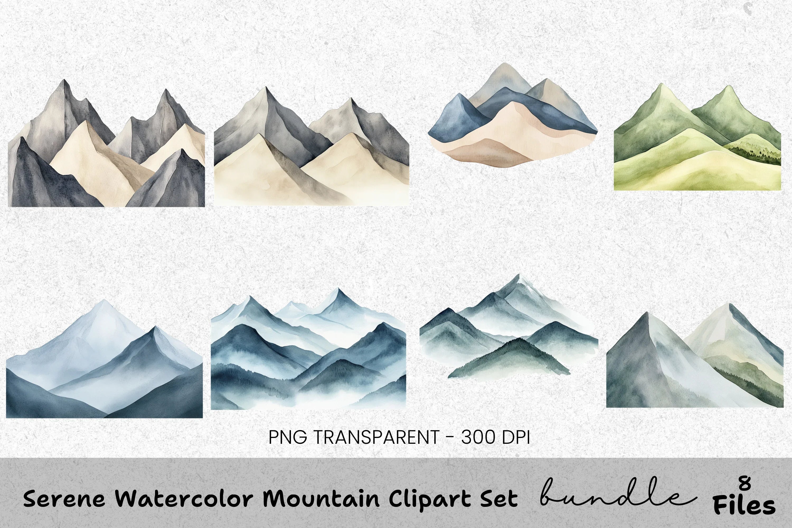 Serene Mountain Clipart Bundle