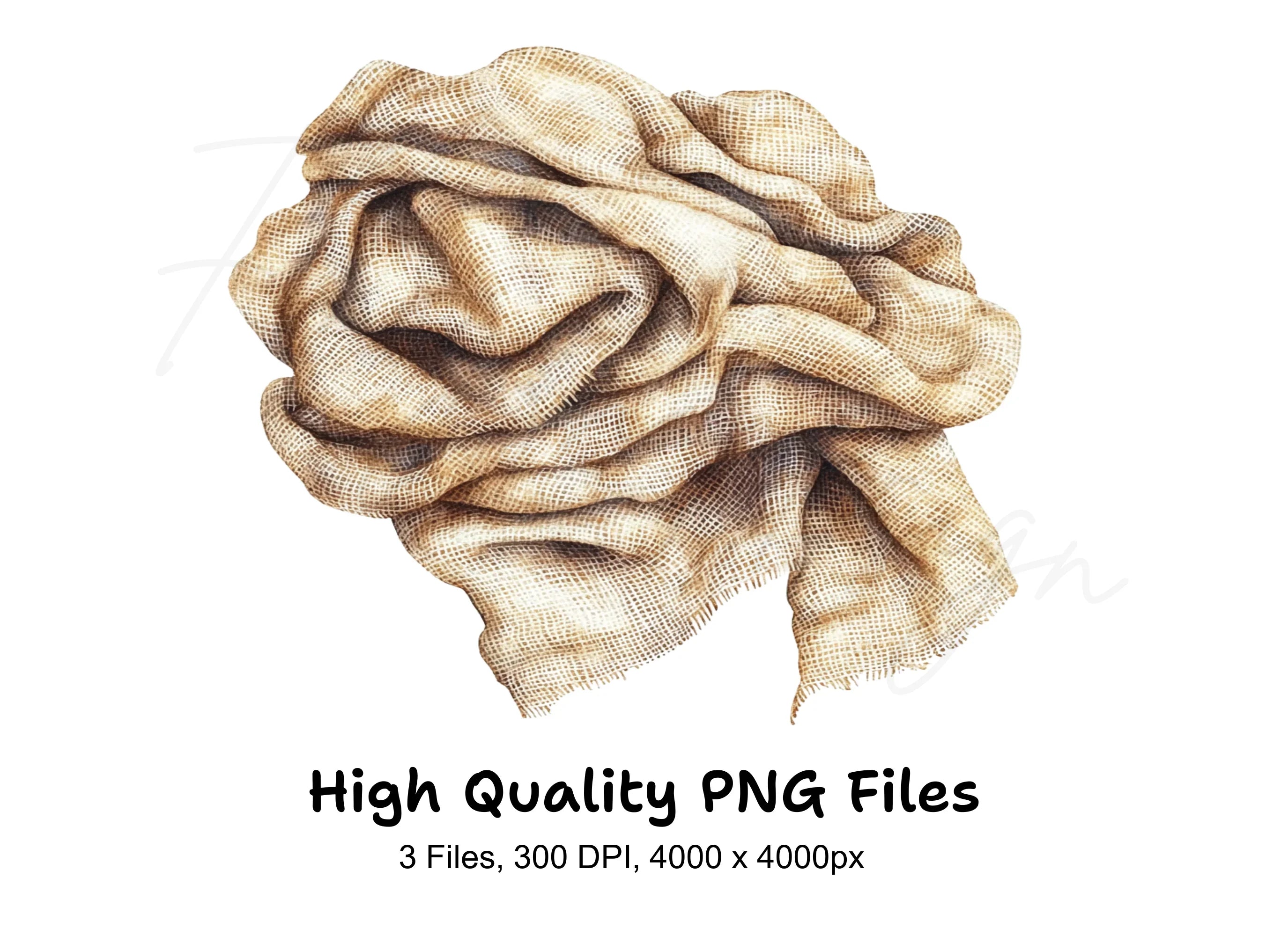 Rustic Burlap Fabric Clipart Bundle