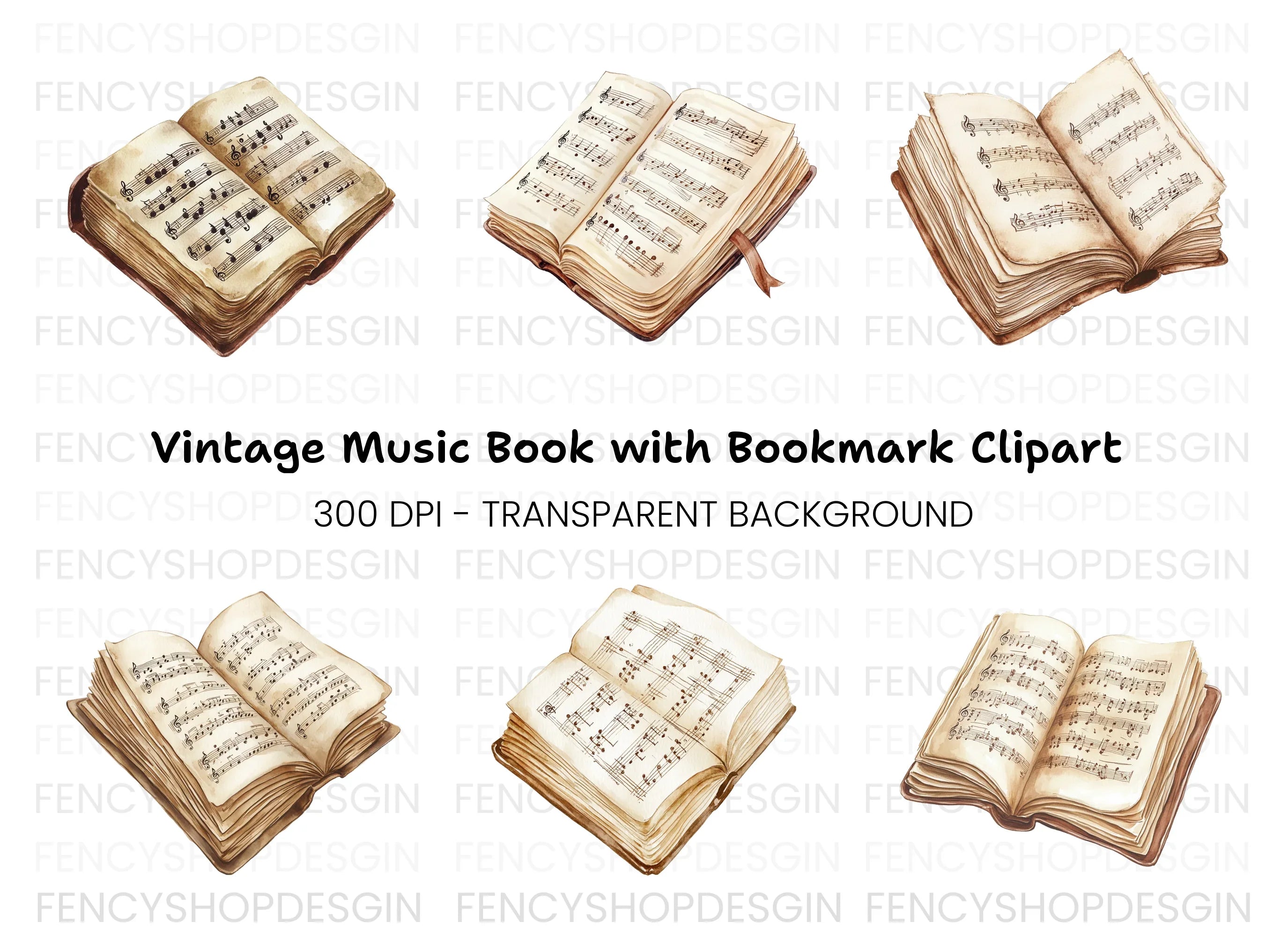 Old Music Score Clipart Bundle