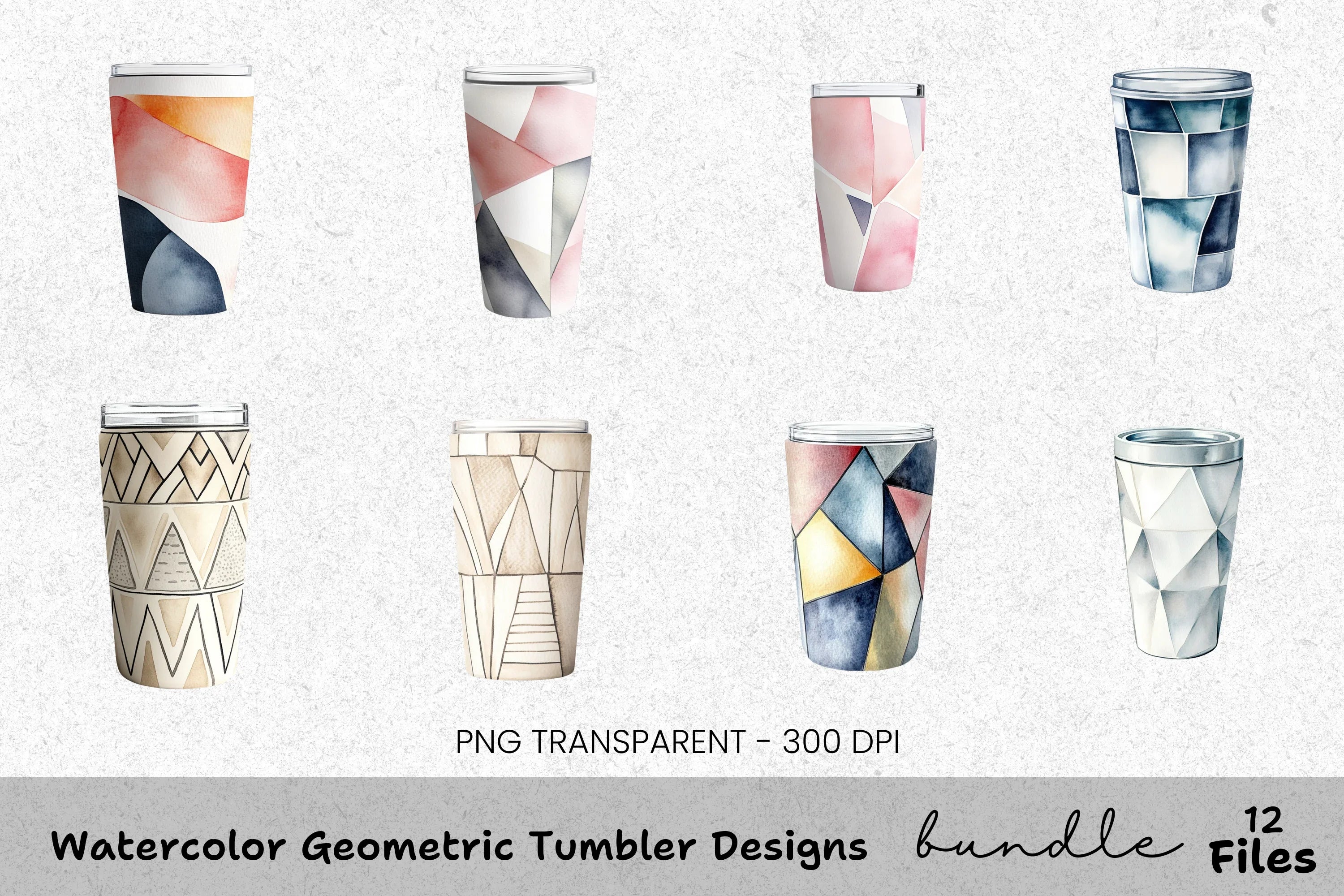 Geometric Tumbler Designs Clipart Bundle