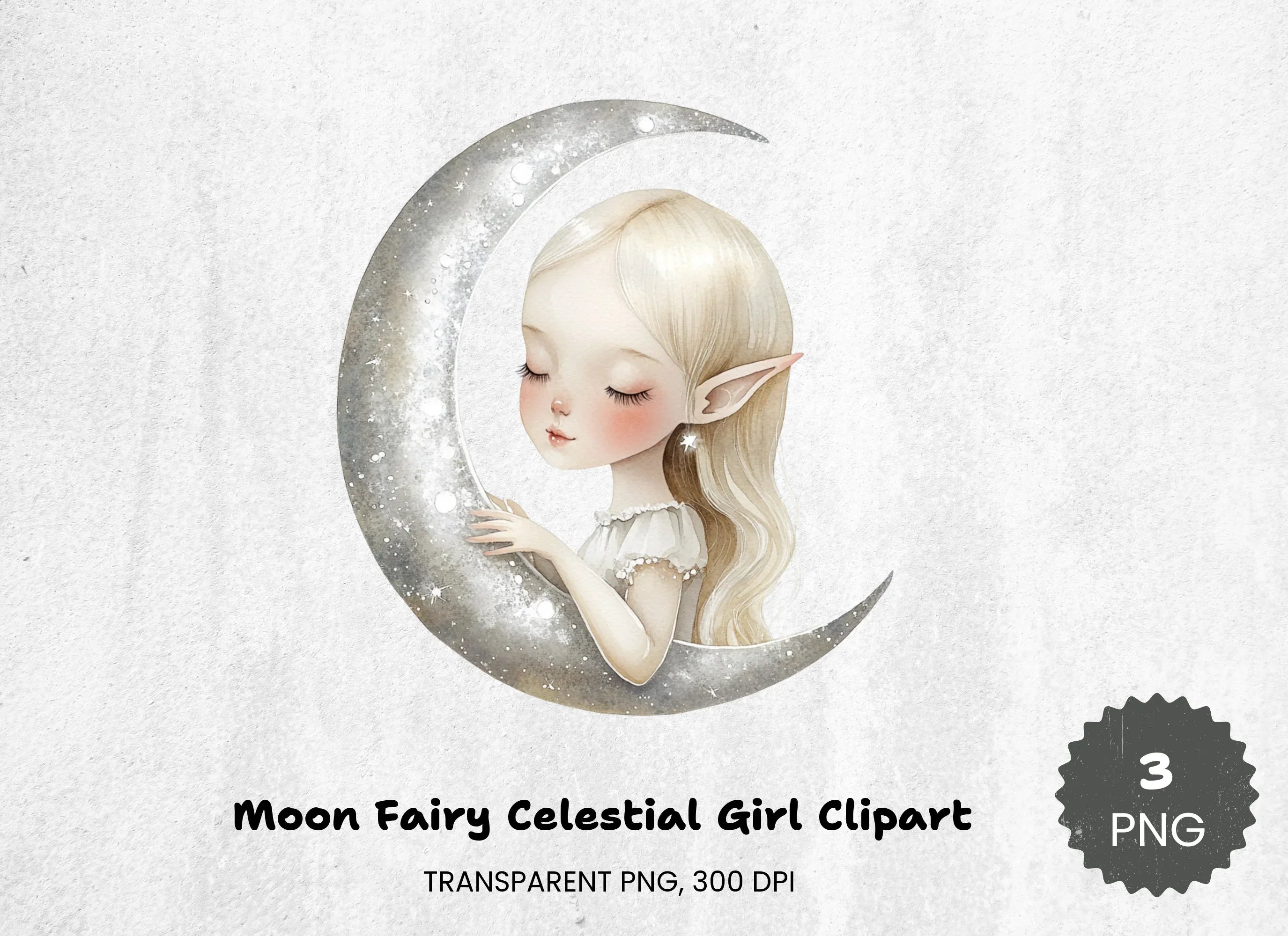 Moon Fairy Celestial Girl Clipart Bundle - CraftNest - Digital Crafting and Art