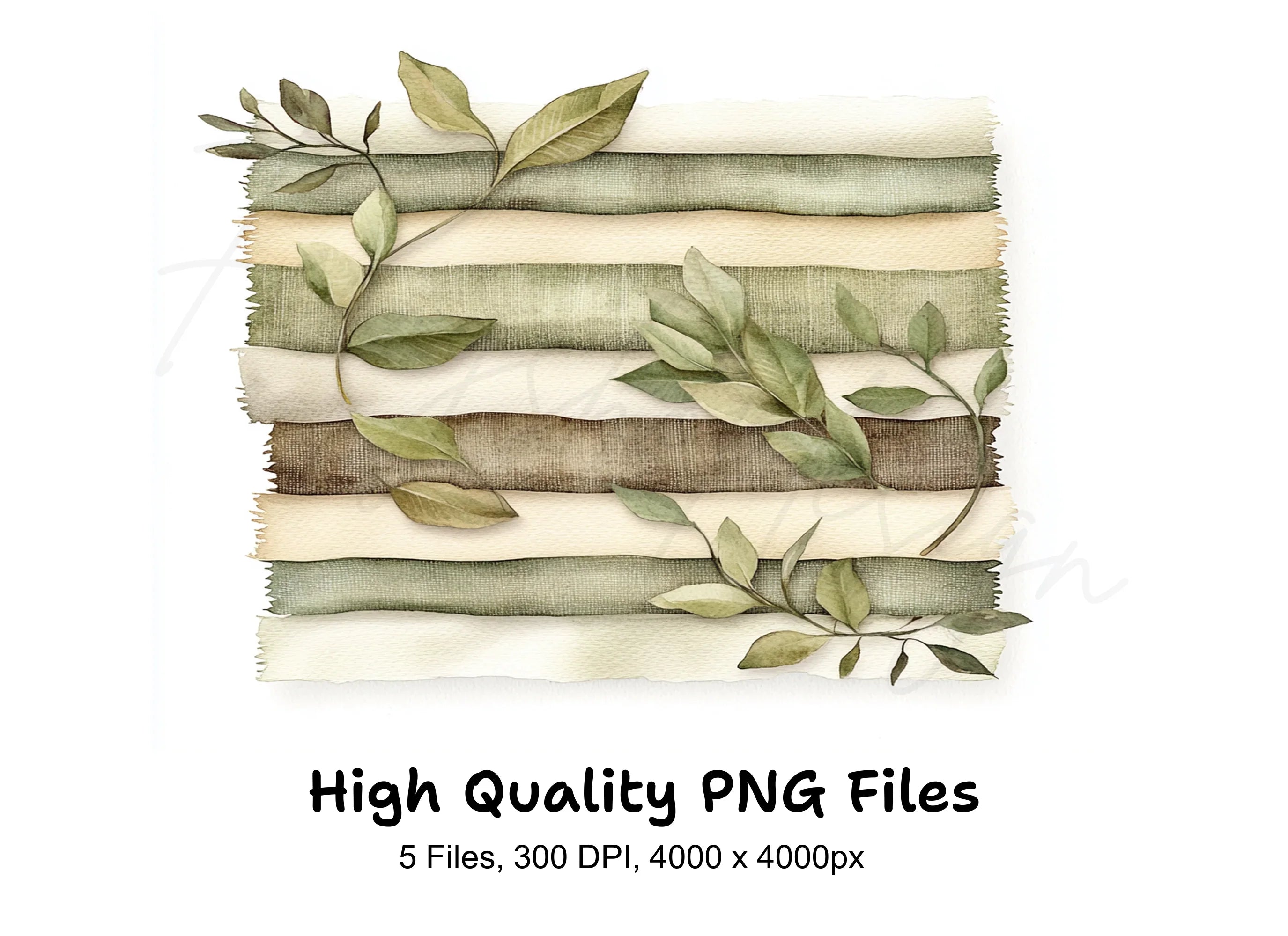Fabric Leaves Clipart Bundle