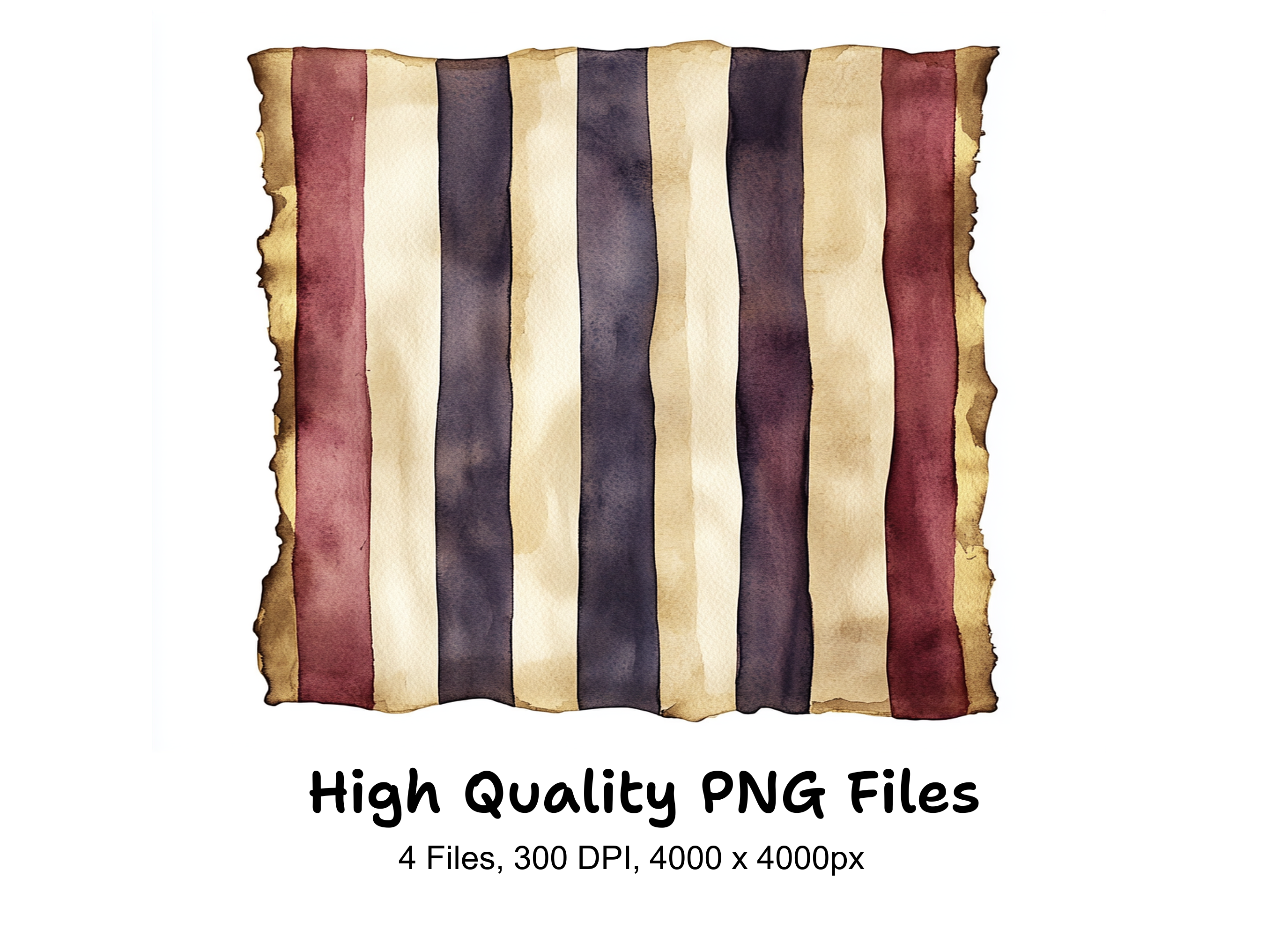 Vintage Patriotic Striped Clipart Bundle