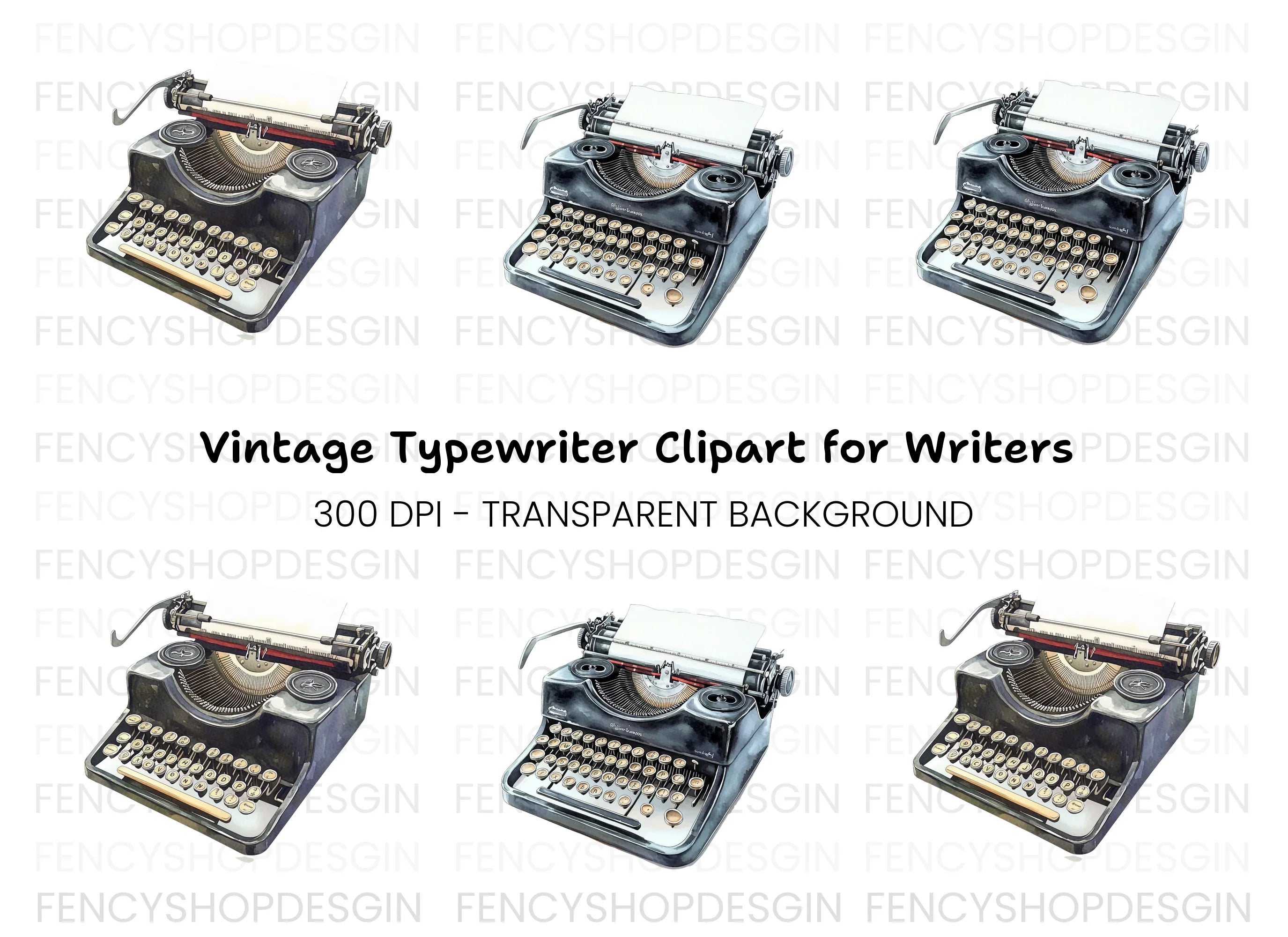 Classic Typewriter Clipart Bundle