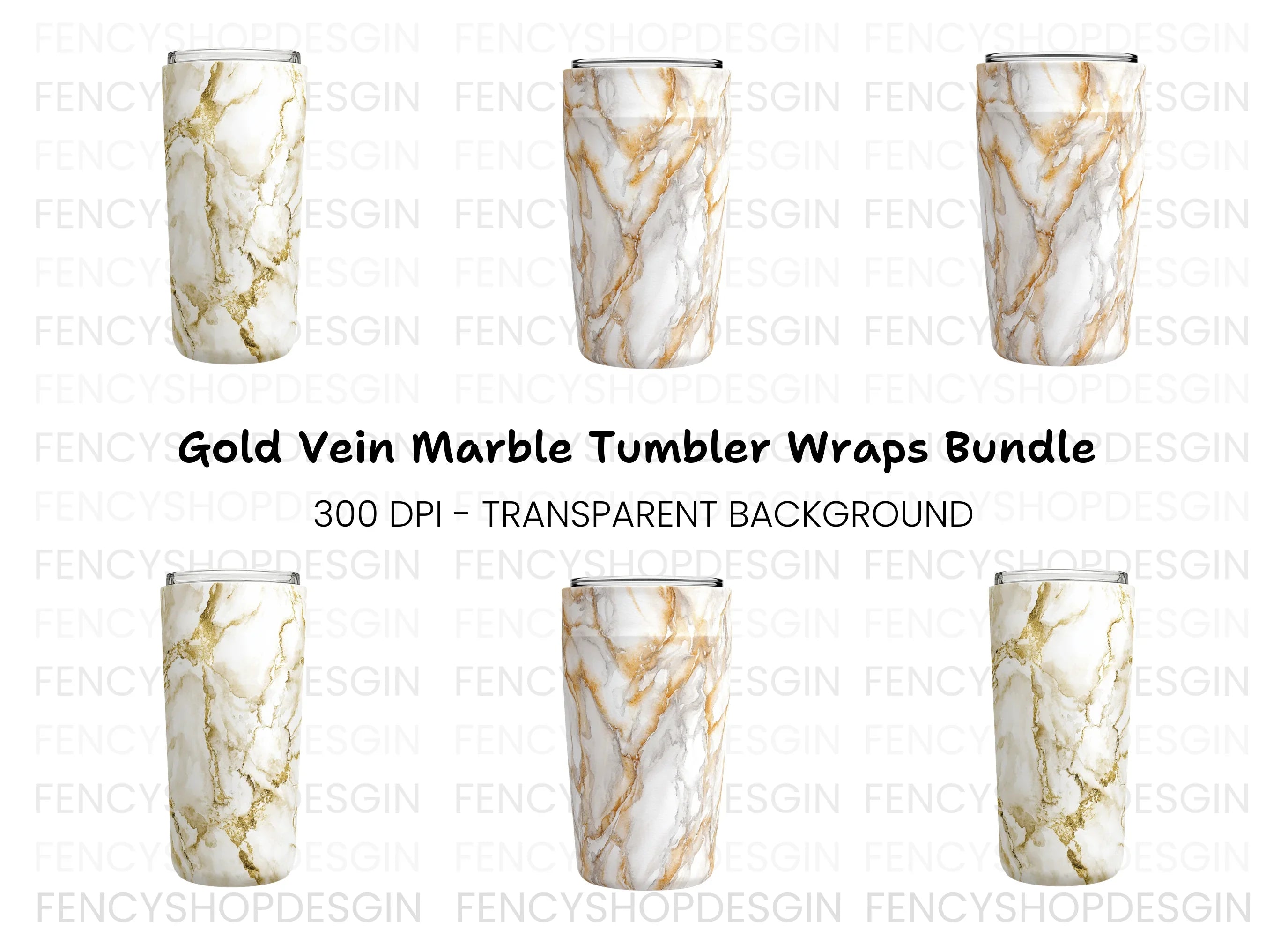Marble Tumbler Clipart Bundle