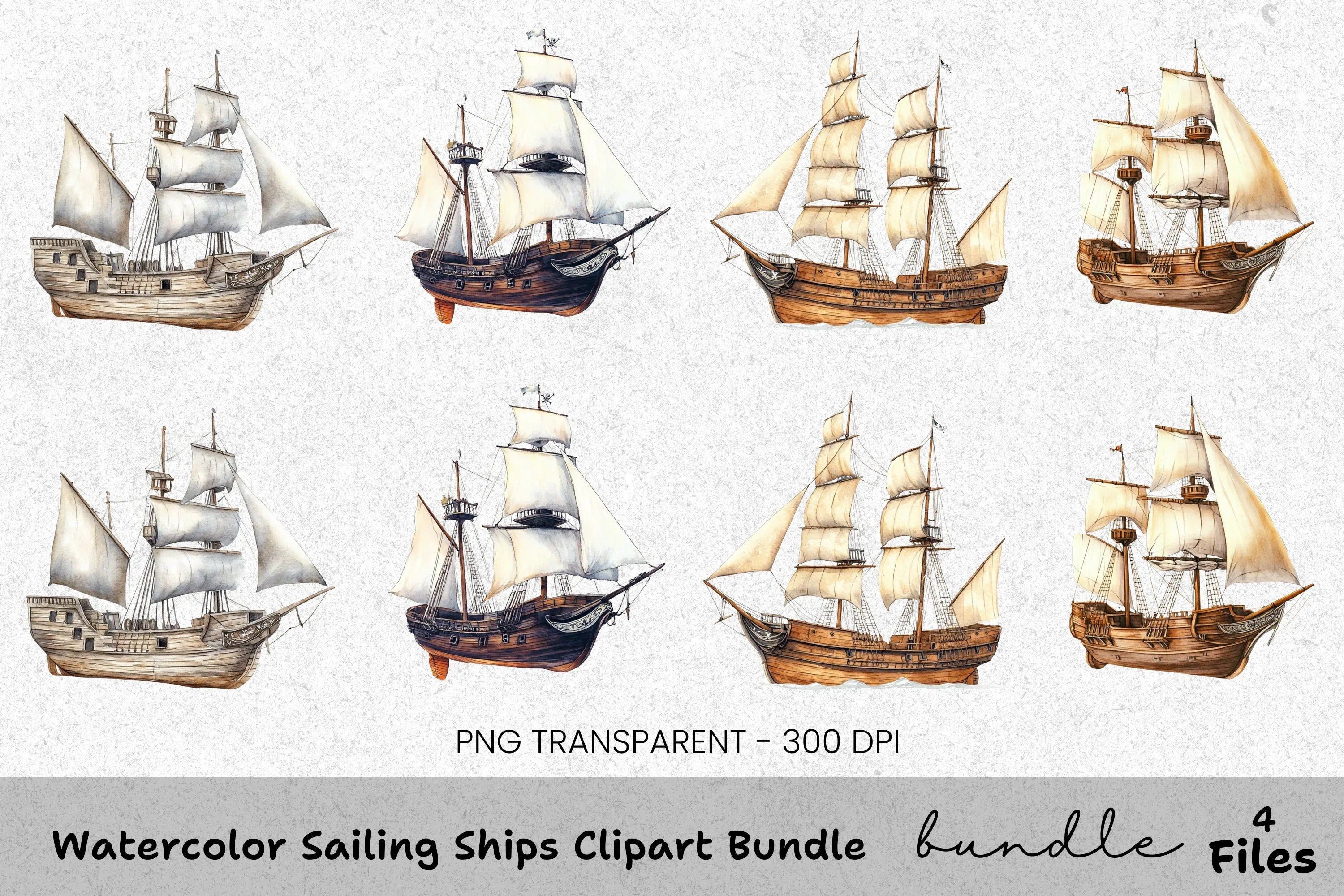 Sailing Ships Clipart Bundle