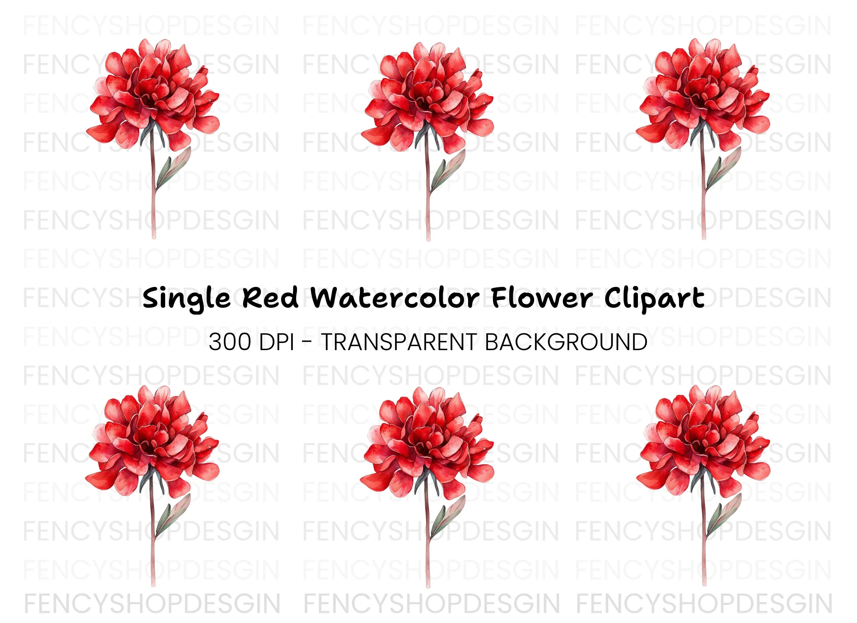 Stunning Red Peony Clipart Bundle