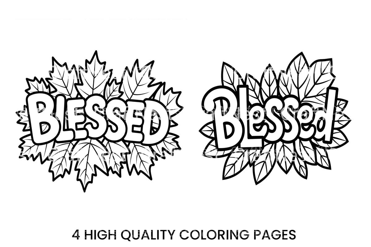 Blessed Autumn Leaves Coloring Books