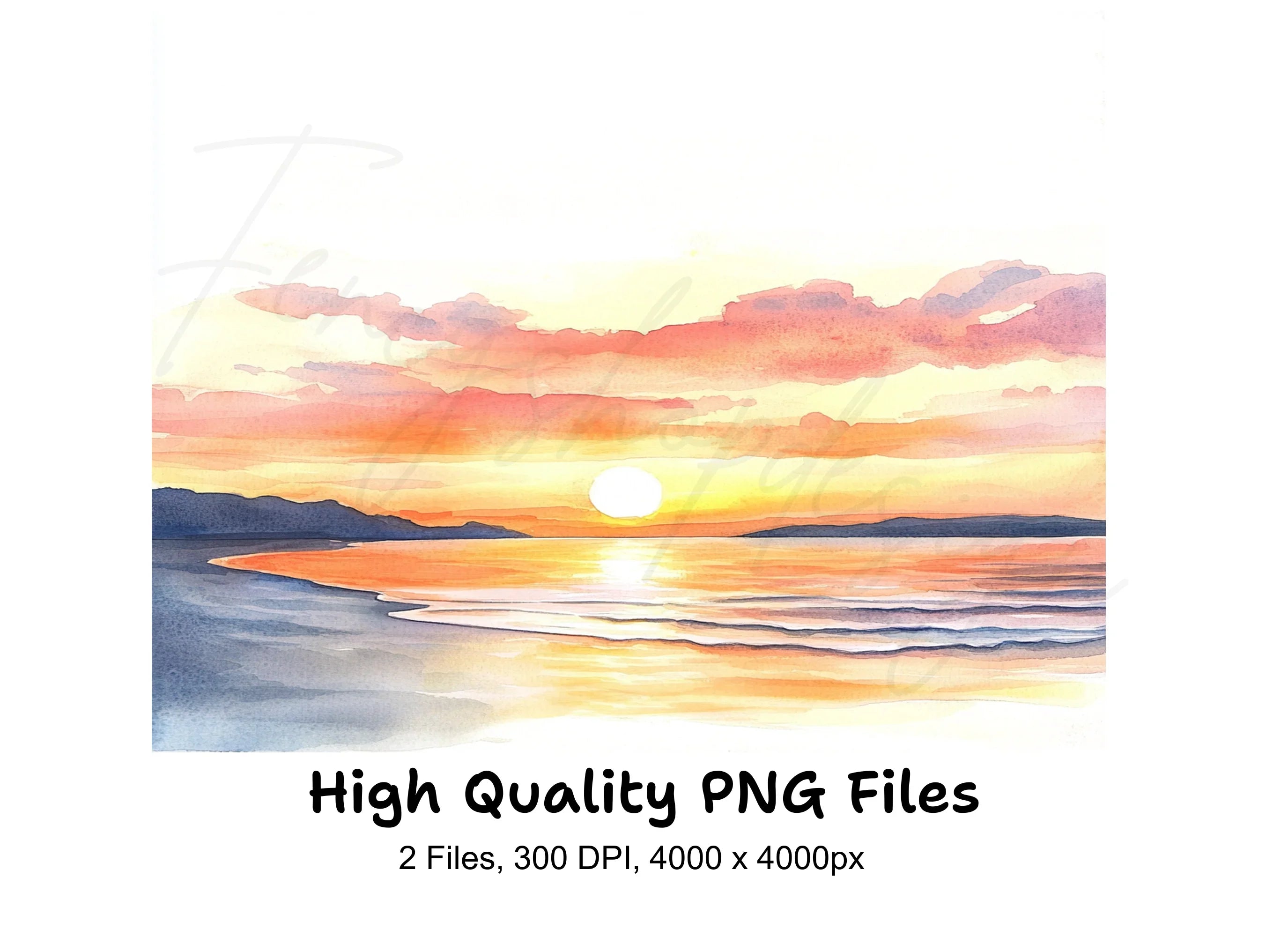 Sunset Beach Clipart Bundle