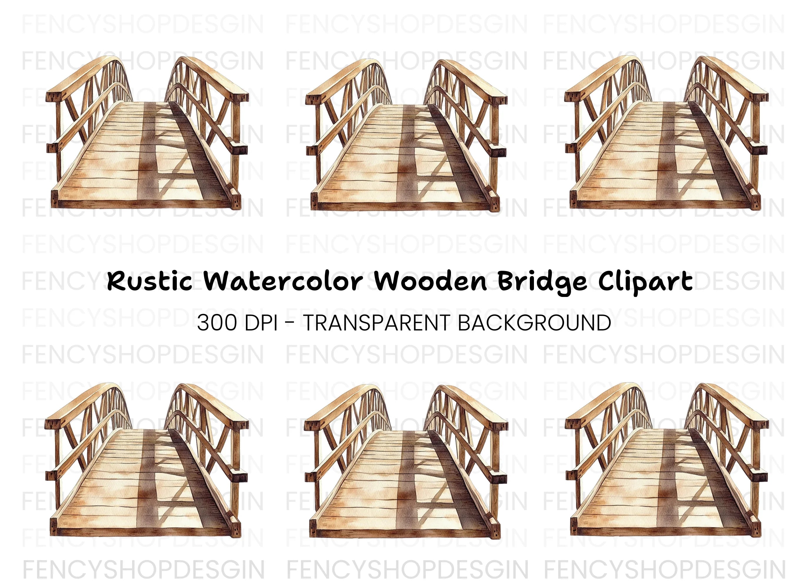 Wooden Bridge Clipart Bundle