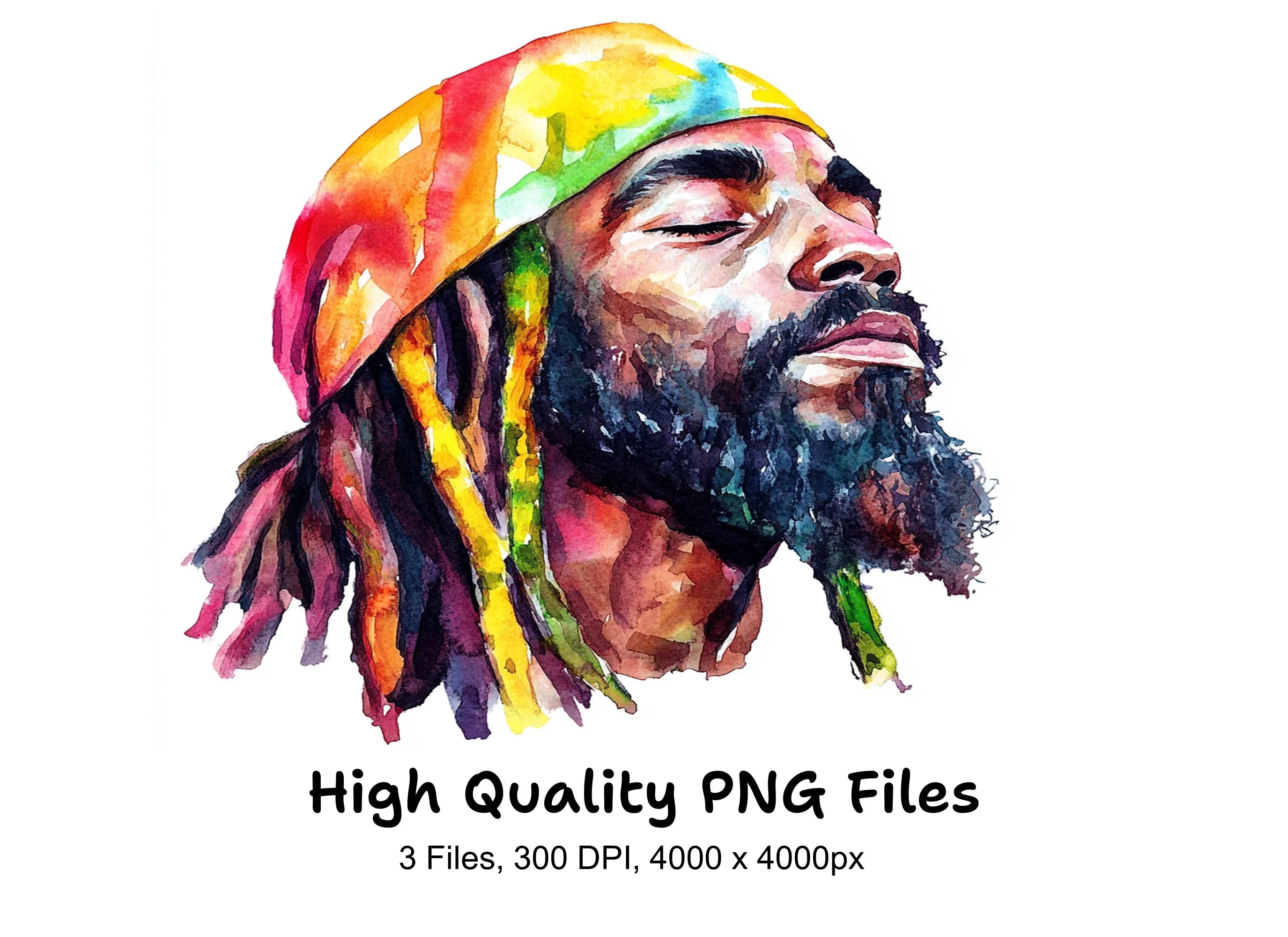 Rastafarian Men Clipart Bundle