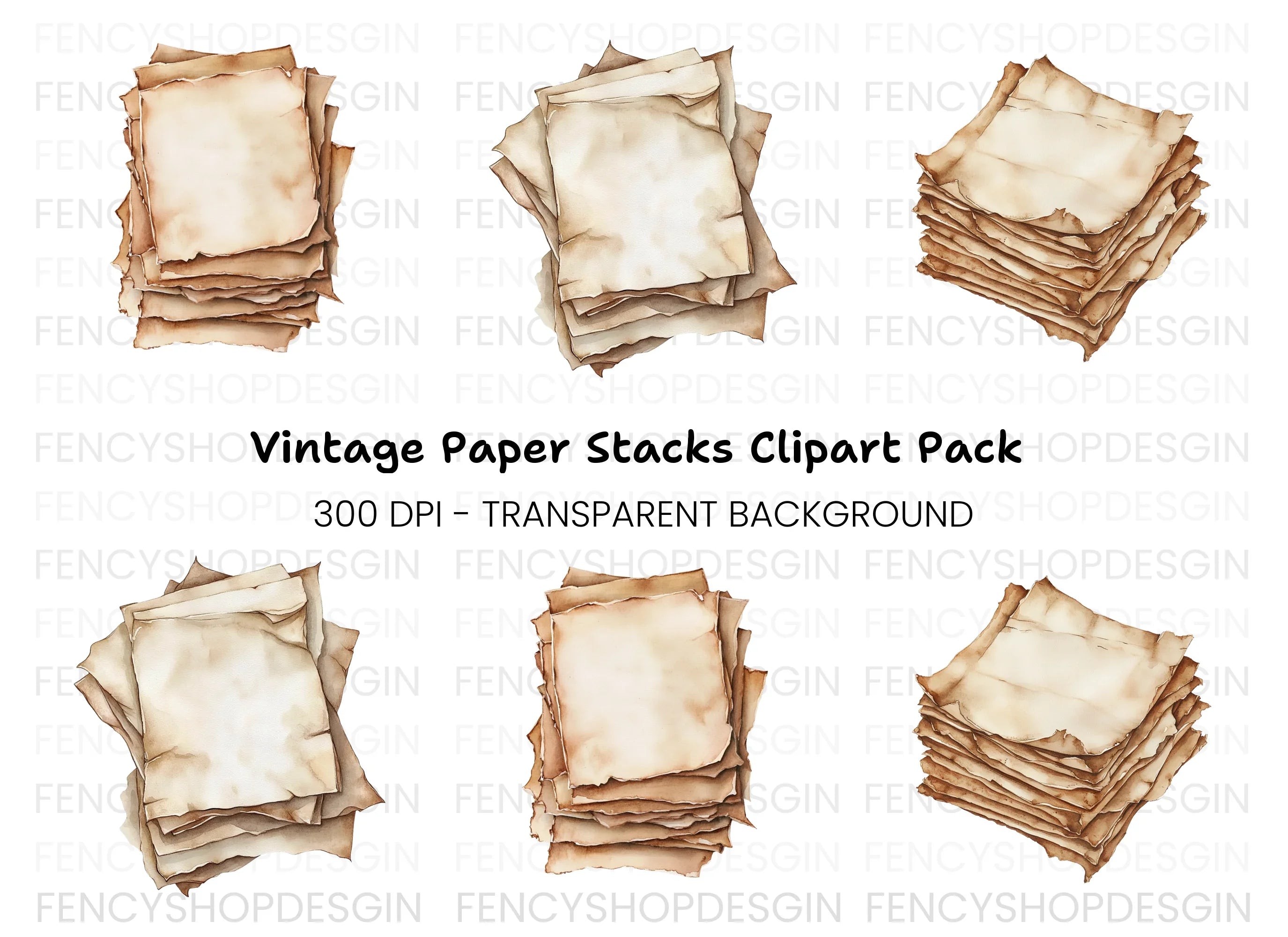 Rustic Stacked Clipart Bundle
