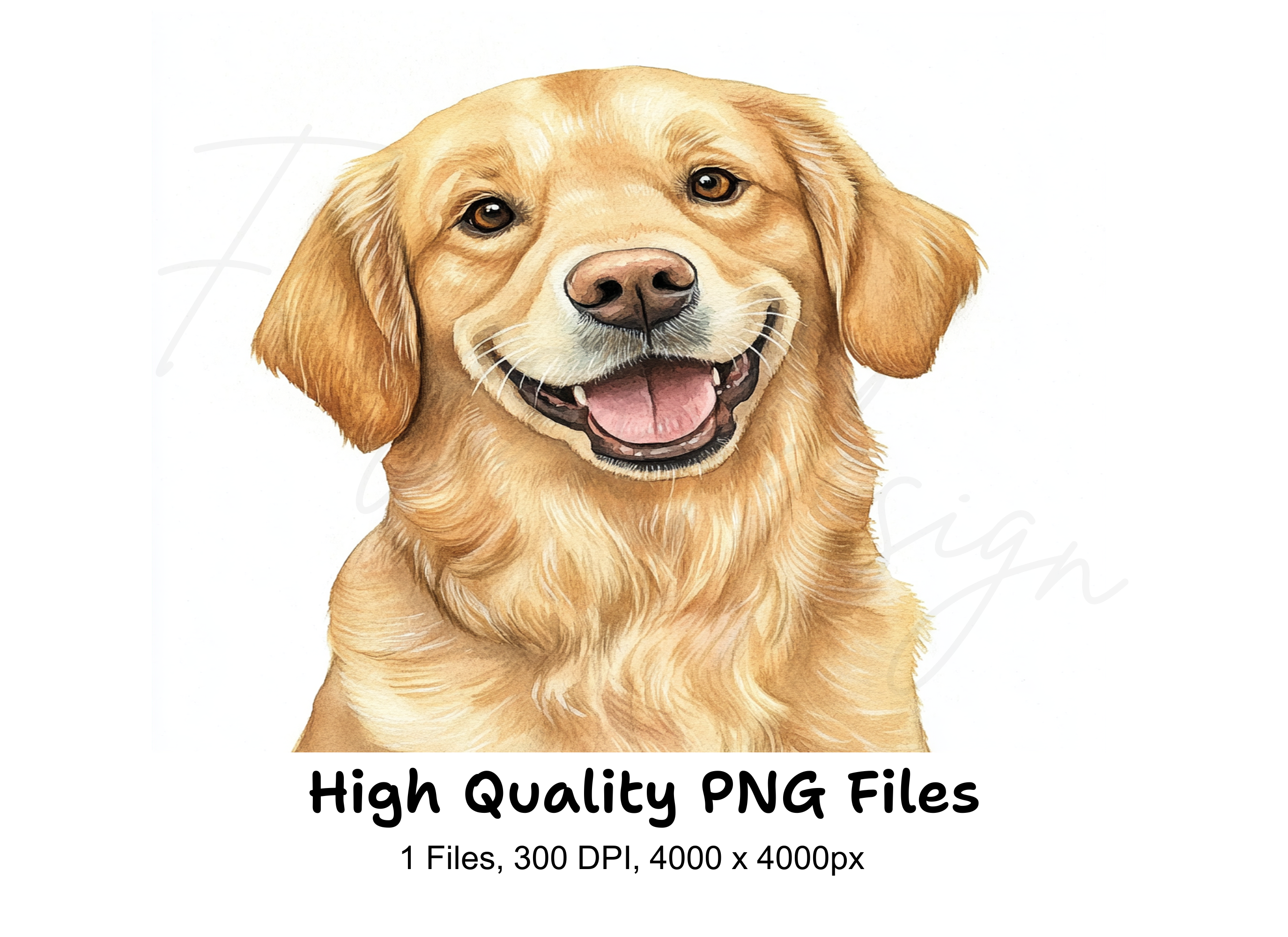 Happy Golden Retriever Face Clipart Bundle