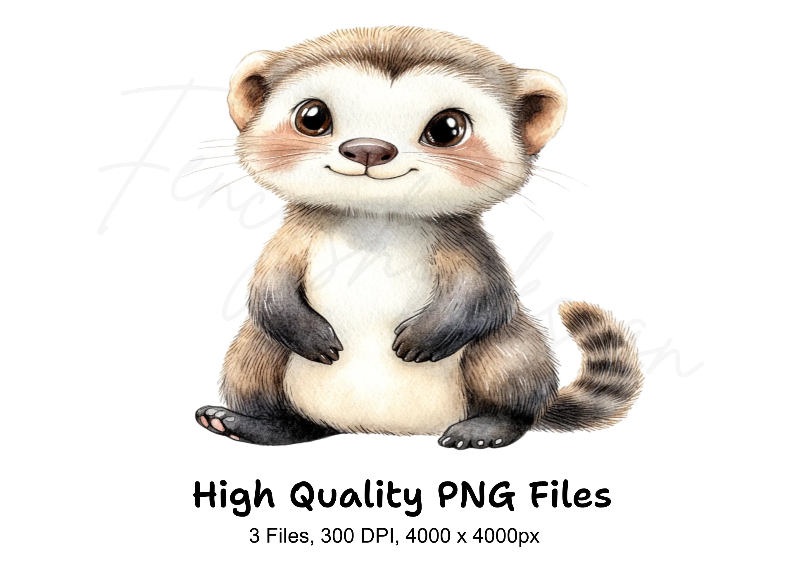 Cute Ferret Clipart Bundle