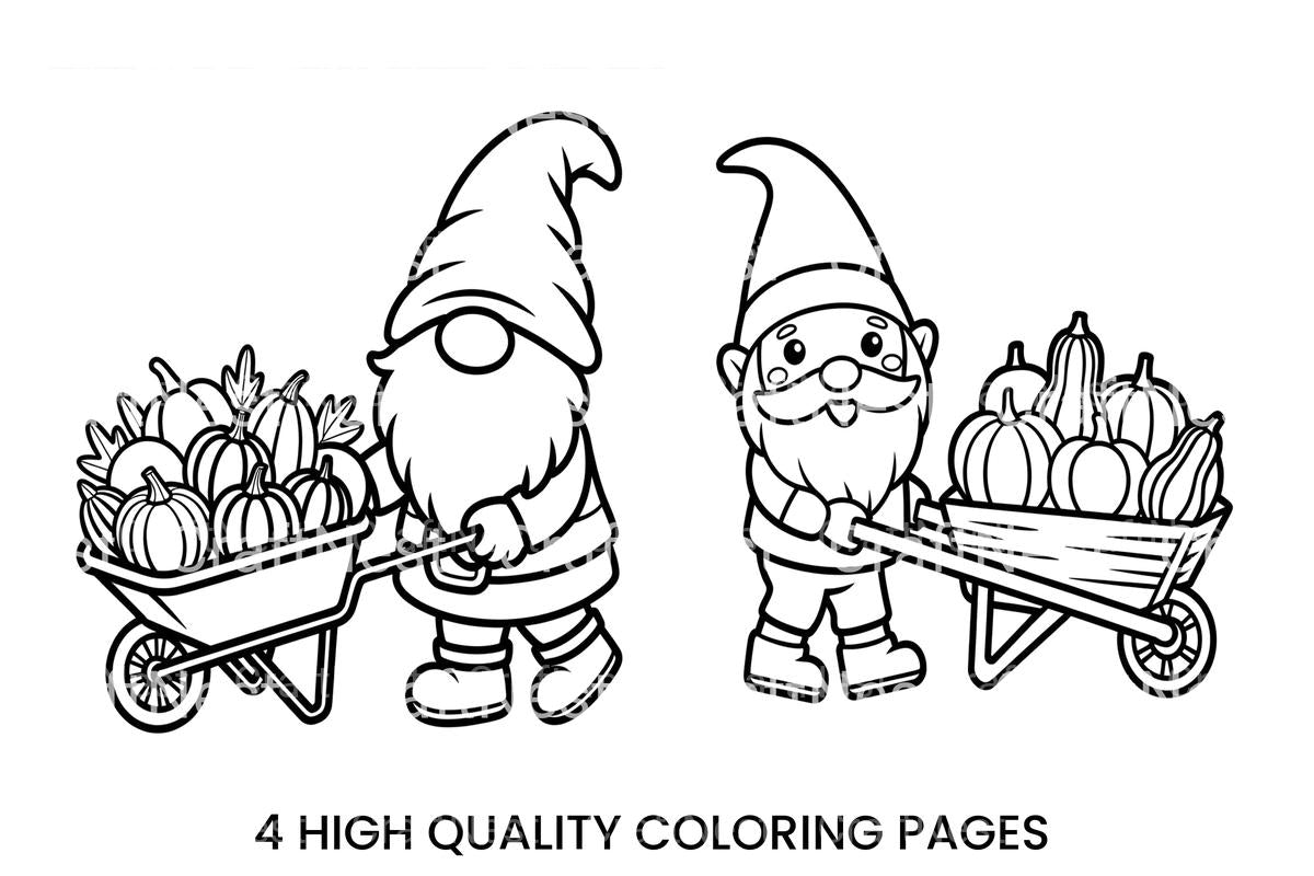 Gnome Pumpkin Harvest Coloring Books