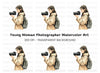 Young Woman with Camera Clipart Bundle