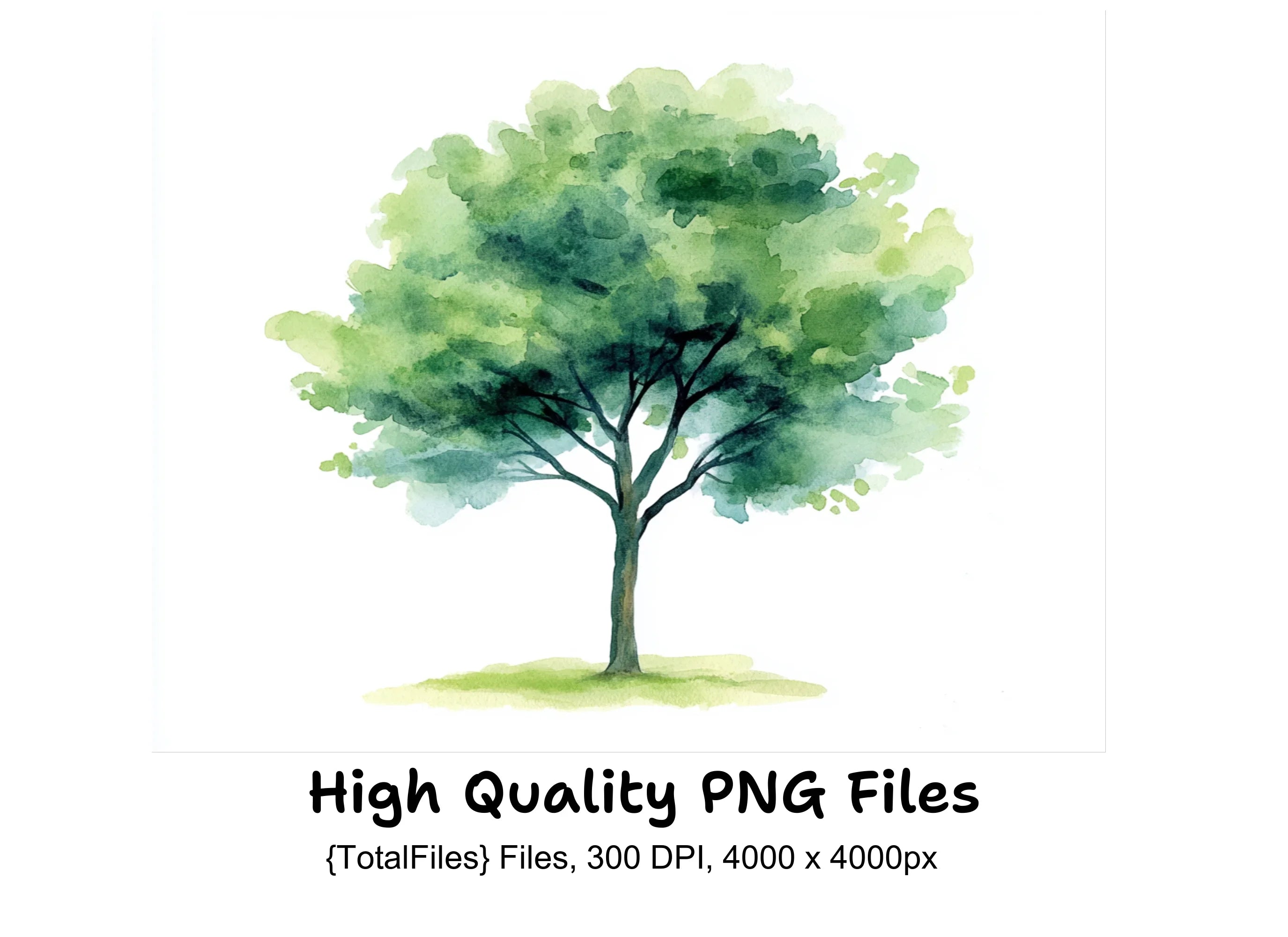 Green Trees Clipart Bundle
