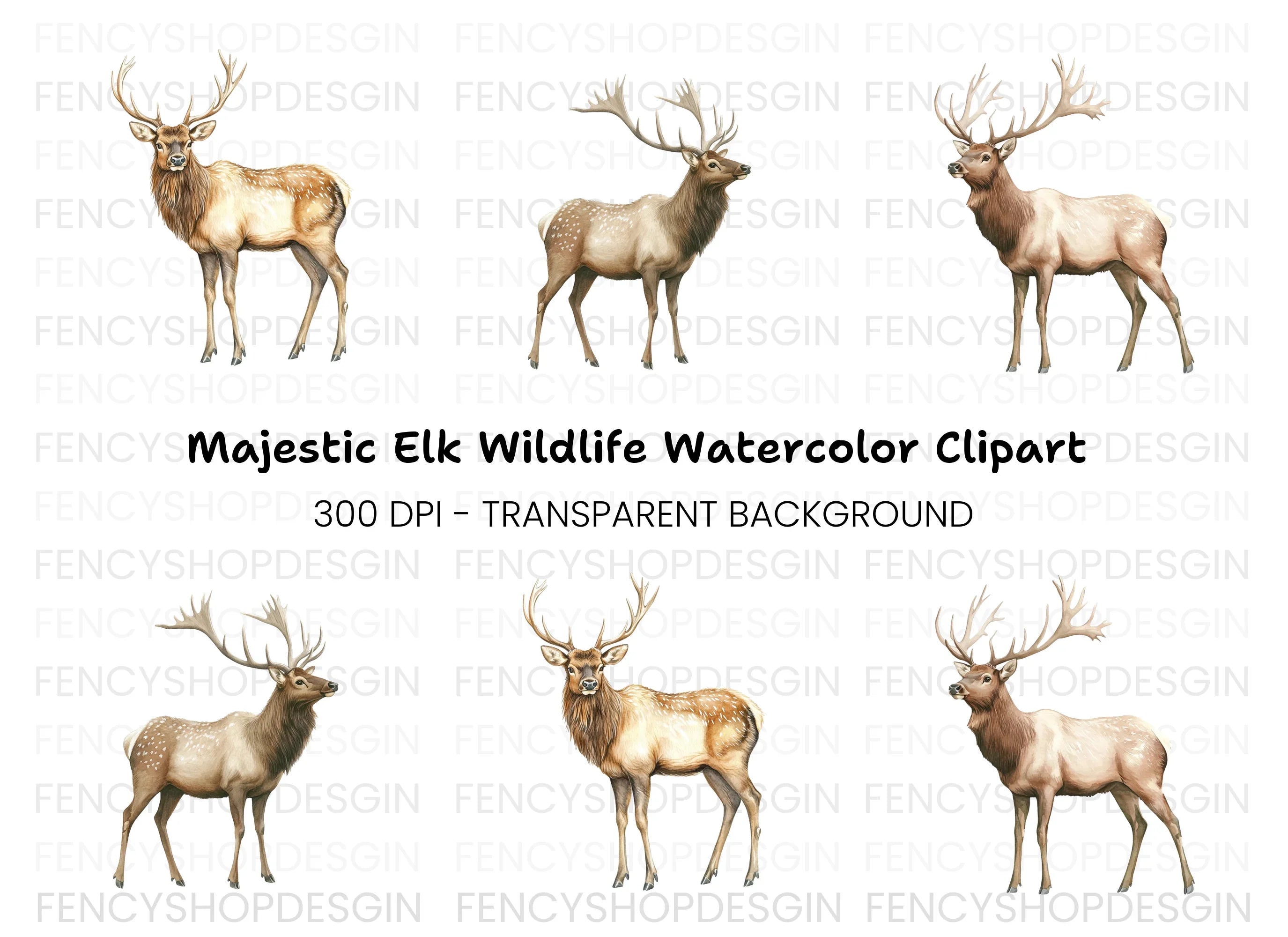 Majestic Elk Clipart Bundle