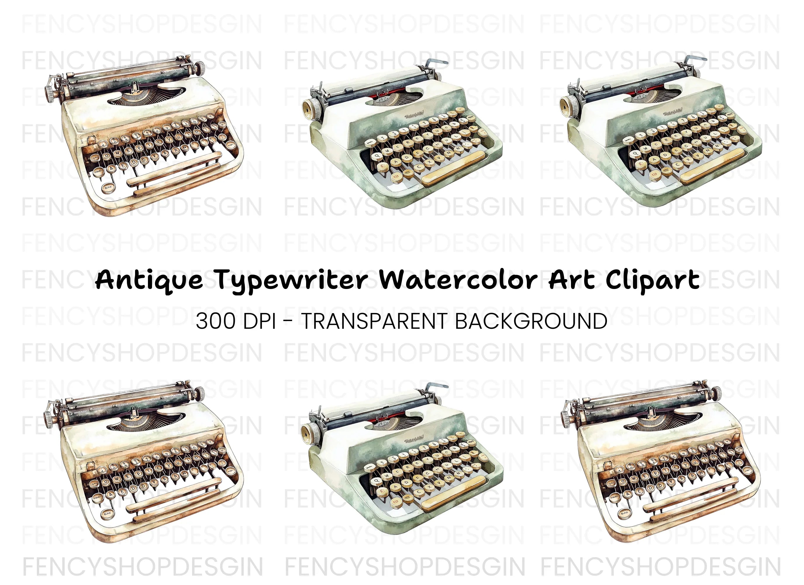 Vintage Typewriter Clipart Bundle